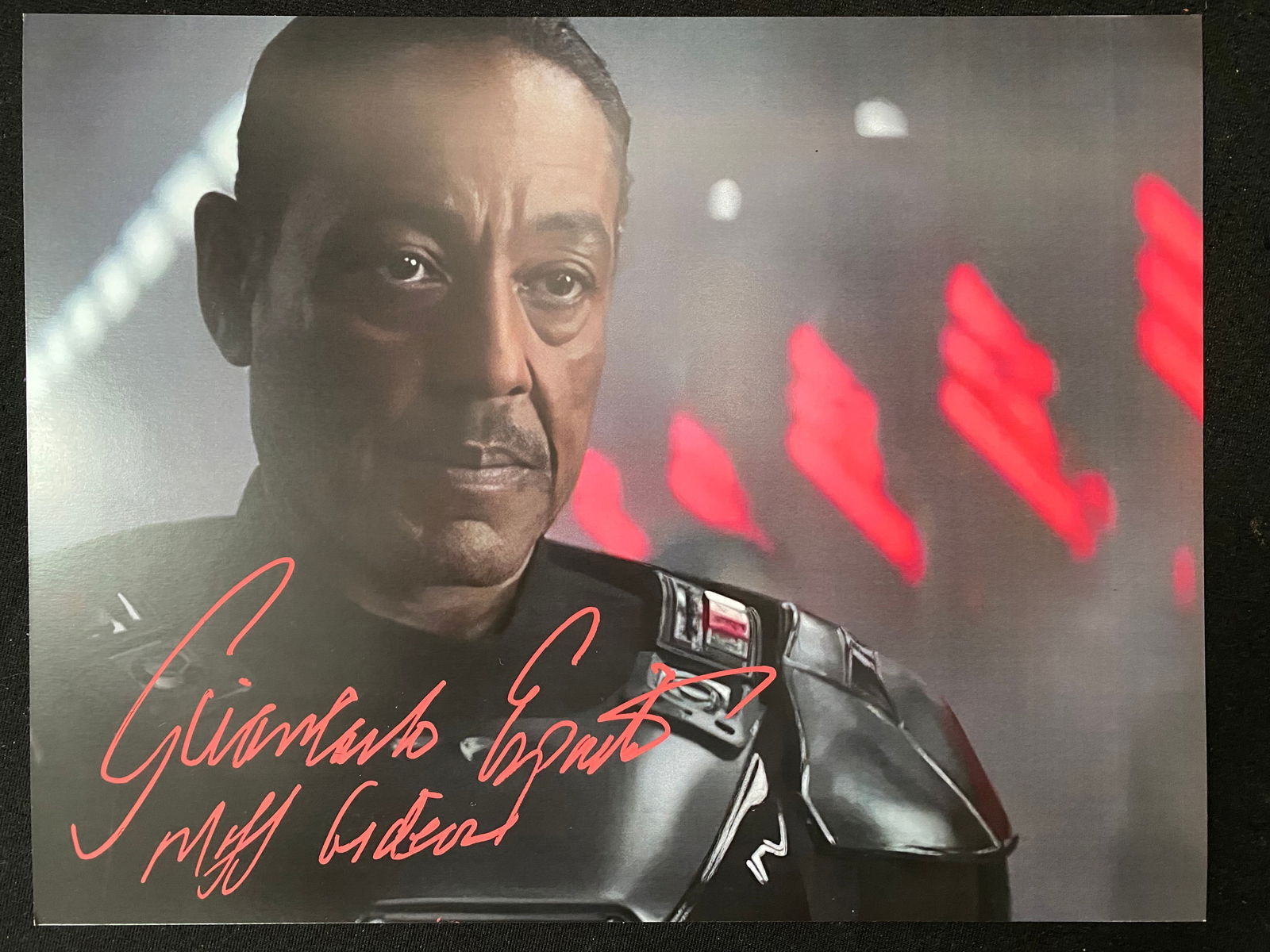 GIANCARLO ESPOSITO SIGNED  STAR WARS PICTURE 8X10 WITH CHARACTER INSCRIPTION  - WWOC COA (1 of 1)