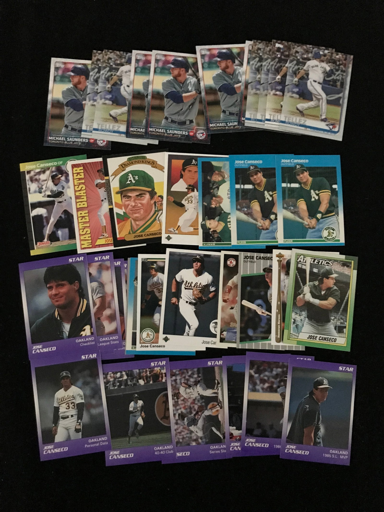 JOSE CANSECO BASEBALL CARD LOT: Prices are in Canadian dollars