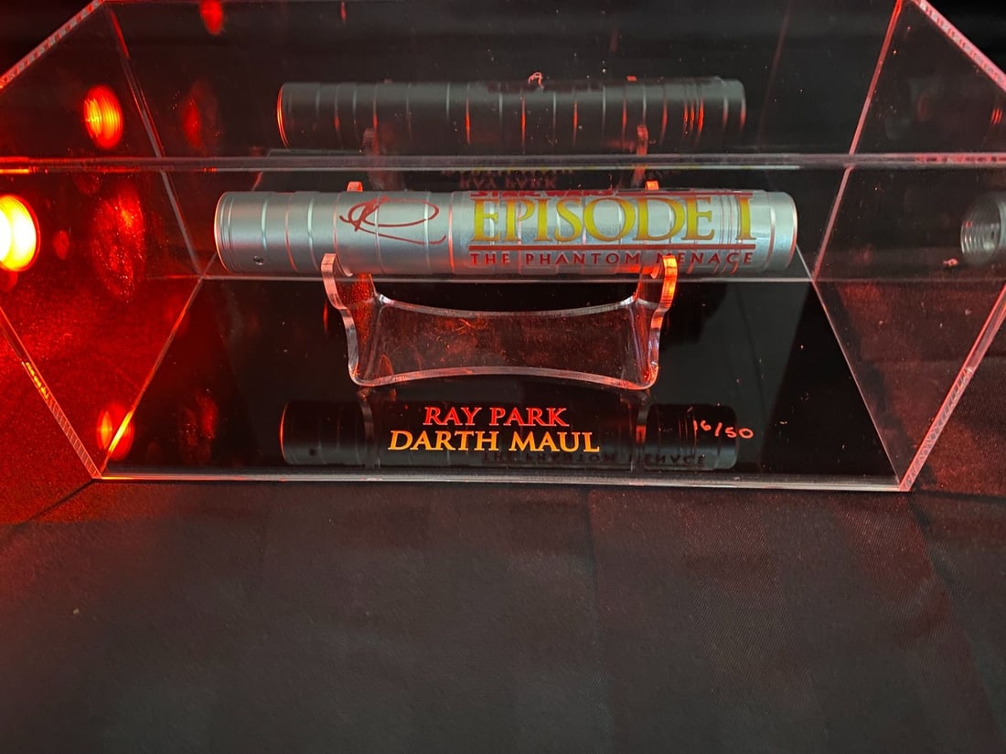 RAY PARK SIGNED LTD. EDITION LIGHTSABER IN DISPLAY BOX /50 (WWOC COA) (1 of 3)