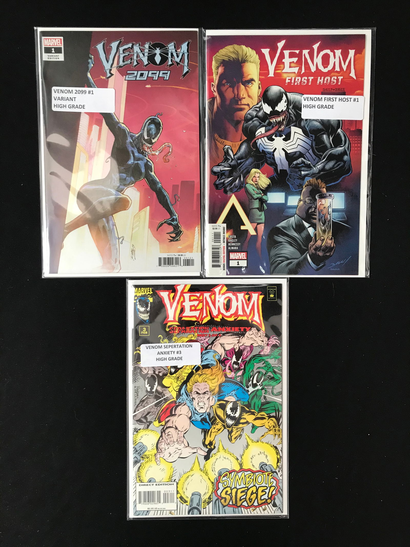 LOT OF 3 VENOM COMICS (MARVEL COMICS) (1 of 1)