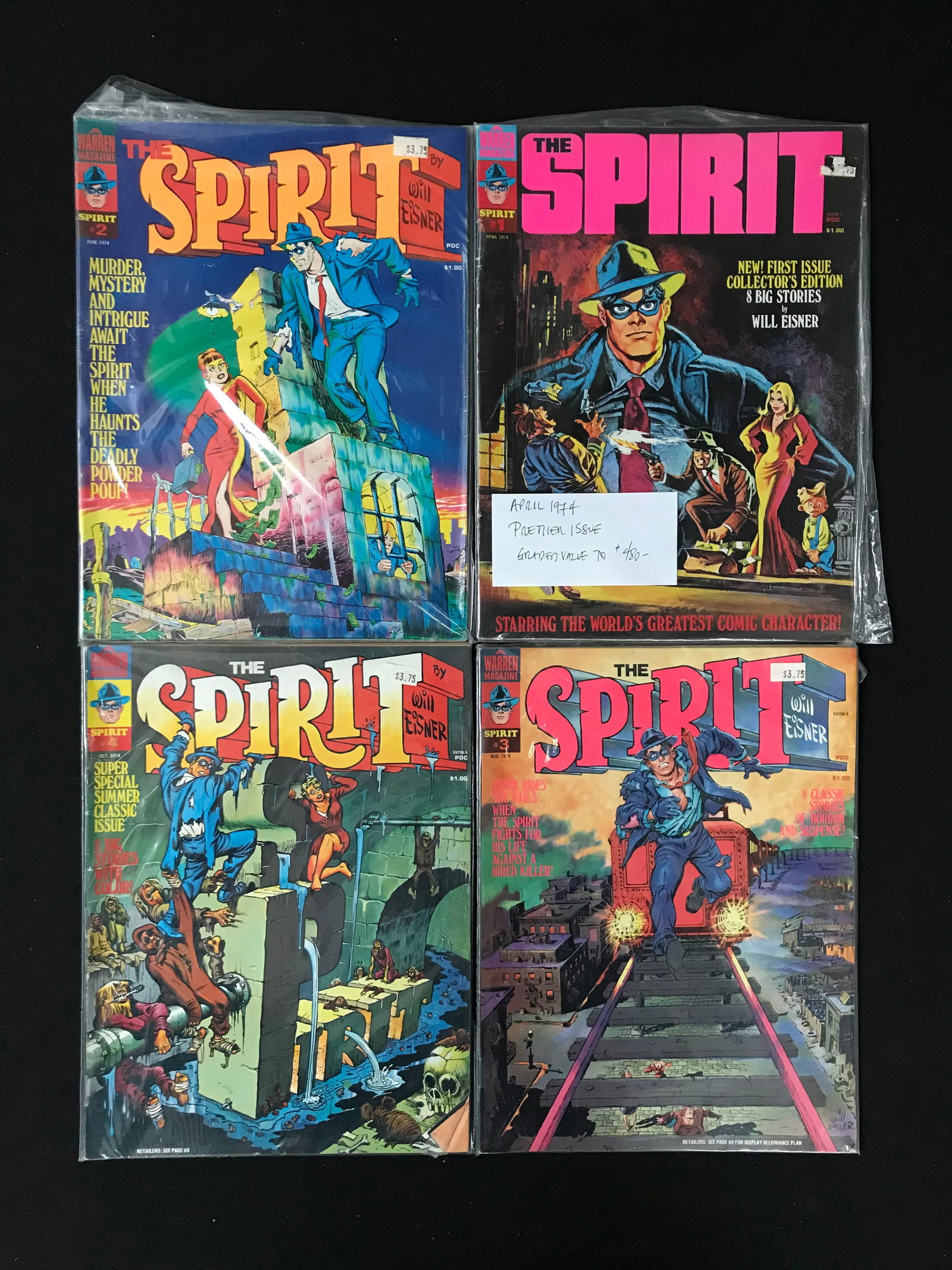 LOT OF 4 THE SPIRIT COMICS (A WARREN MAGAZINE) (1 of 1)