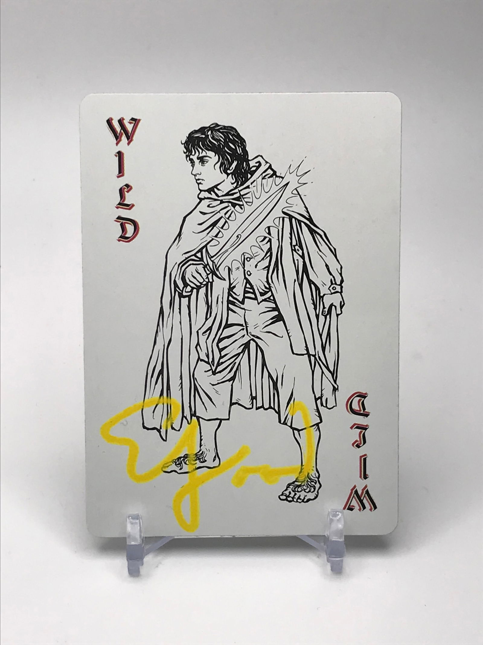 ELIJAH WOOD SIGNED PLAYING CARD WWOC COA (1 of 1)