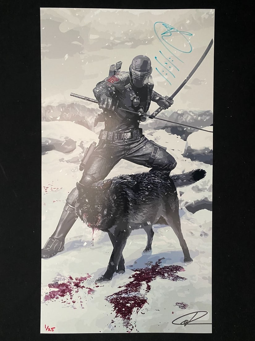 RAY PARK SIGNED LTD. EDITION SNAKE EYES 12 X 18 PRINT WITH INSIGNIA INSCRIPTION /25 (WWOC COA): Prices are in Canadian dollars