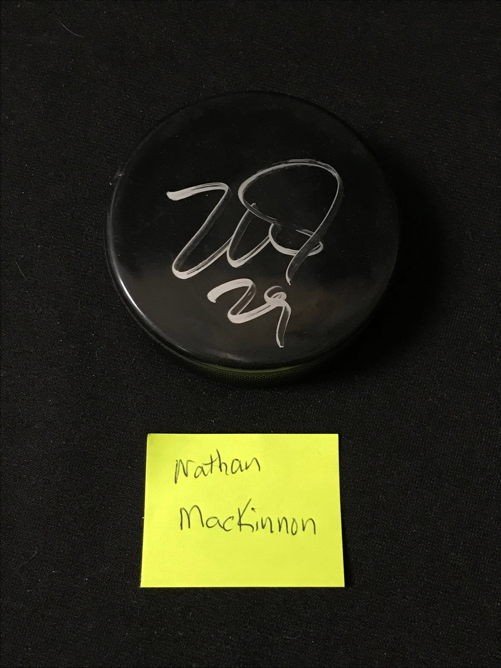 NATHAN MACKINNON SIGNED HOCKEY PUCK HA COA: Prices are in Canadian dollars