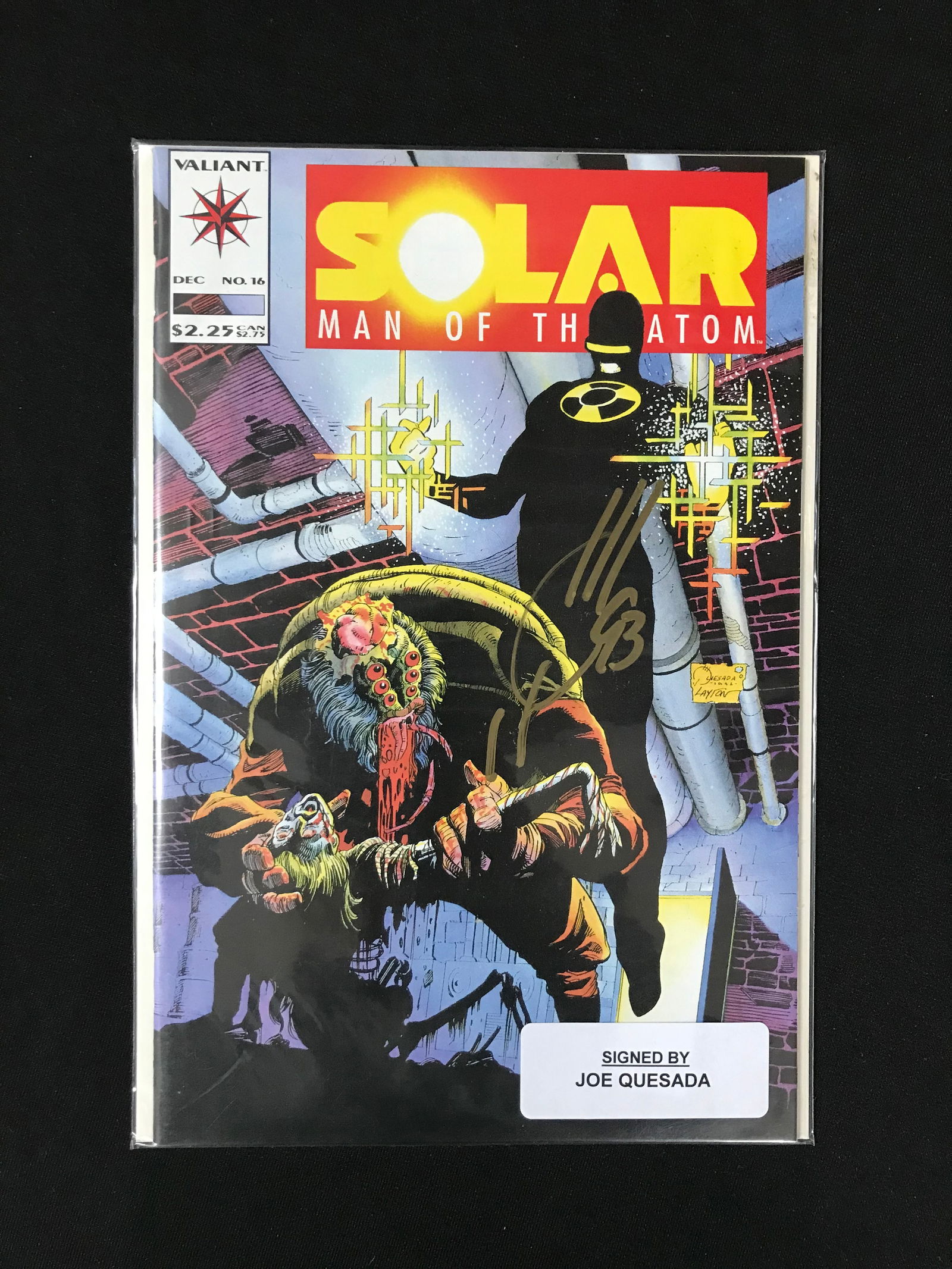 VALIANT COMICS NO.16 SOLAR MAN OF THE ATOM SIGNED BY JOE QUESADA (1 of 1)