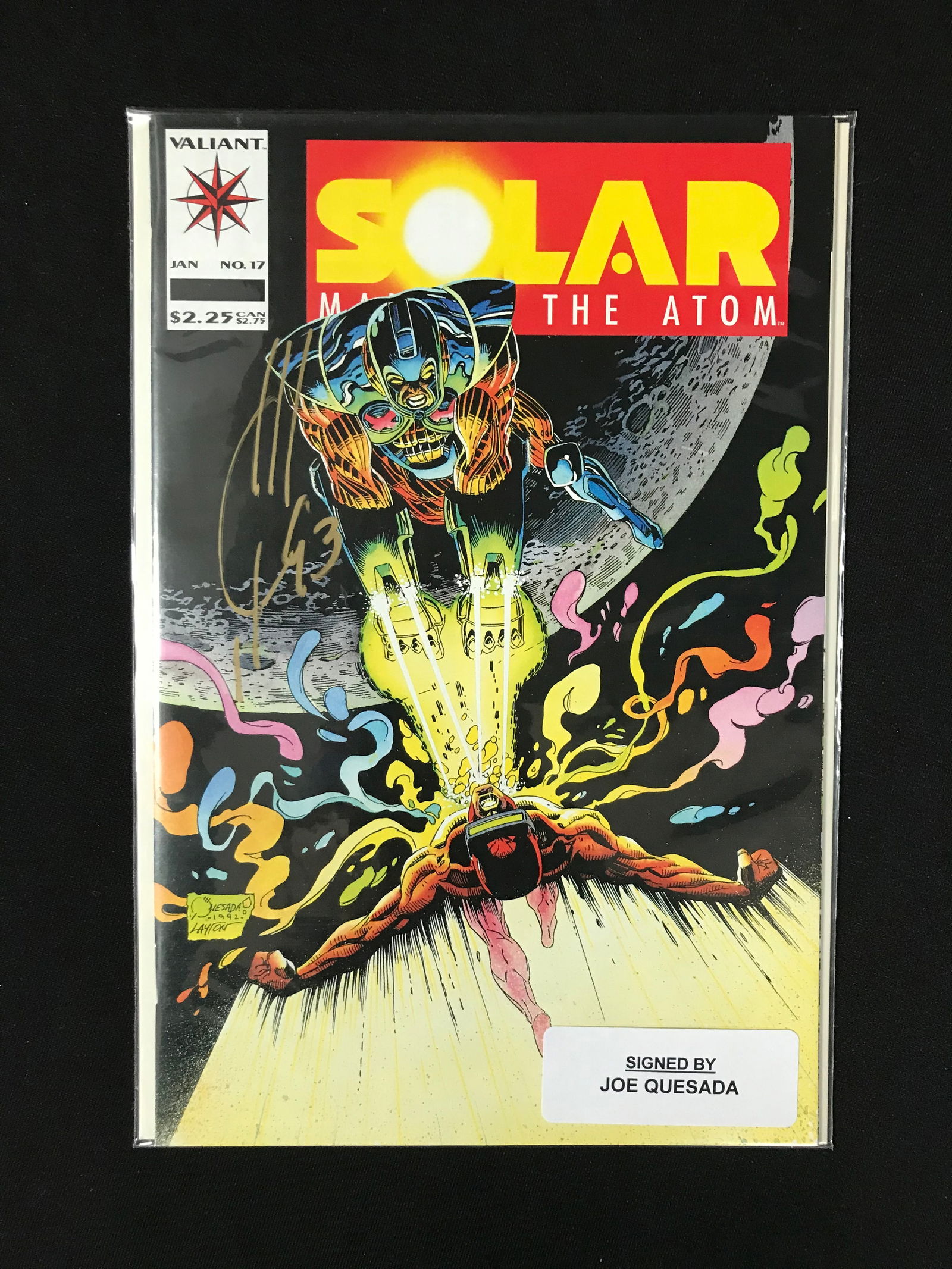 VALIANT COMICS NO.17 SOLAR MAN OF THE ATOM SIGNED BY JOE QUESADA (1 of 1)