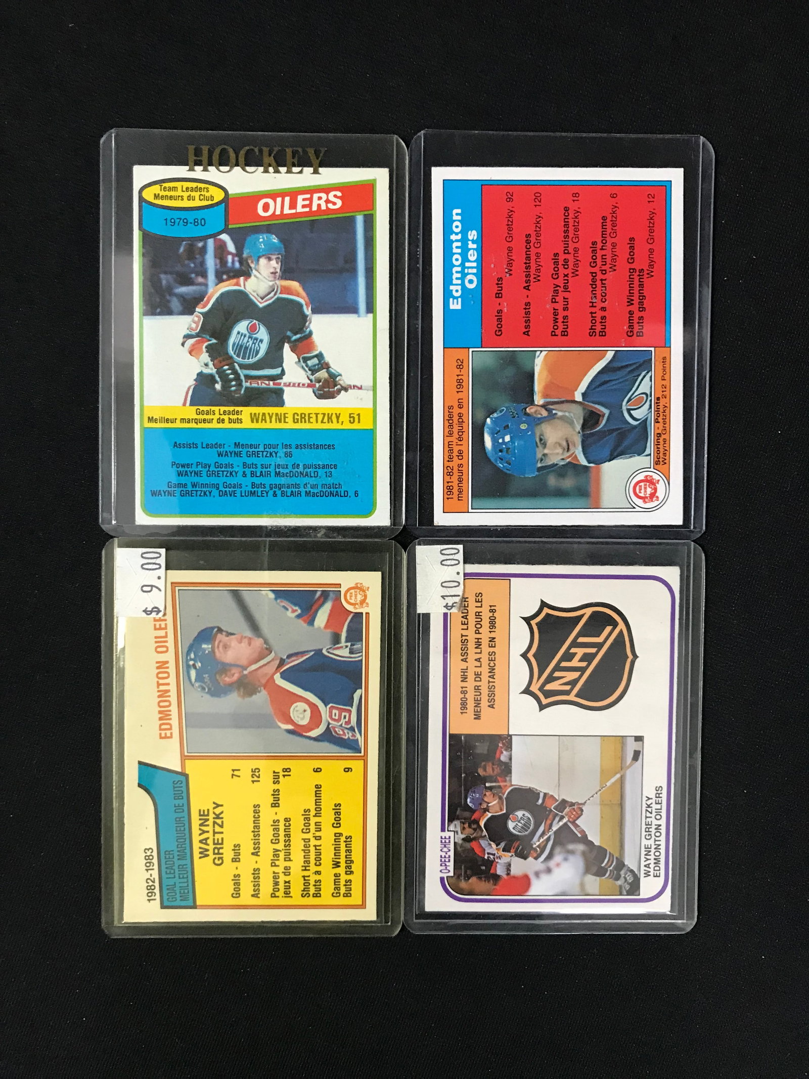 LOT OF 4 VINTAGE WAYNE GRETZKY NHL CARDS: Prices are in Canadian dollars