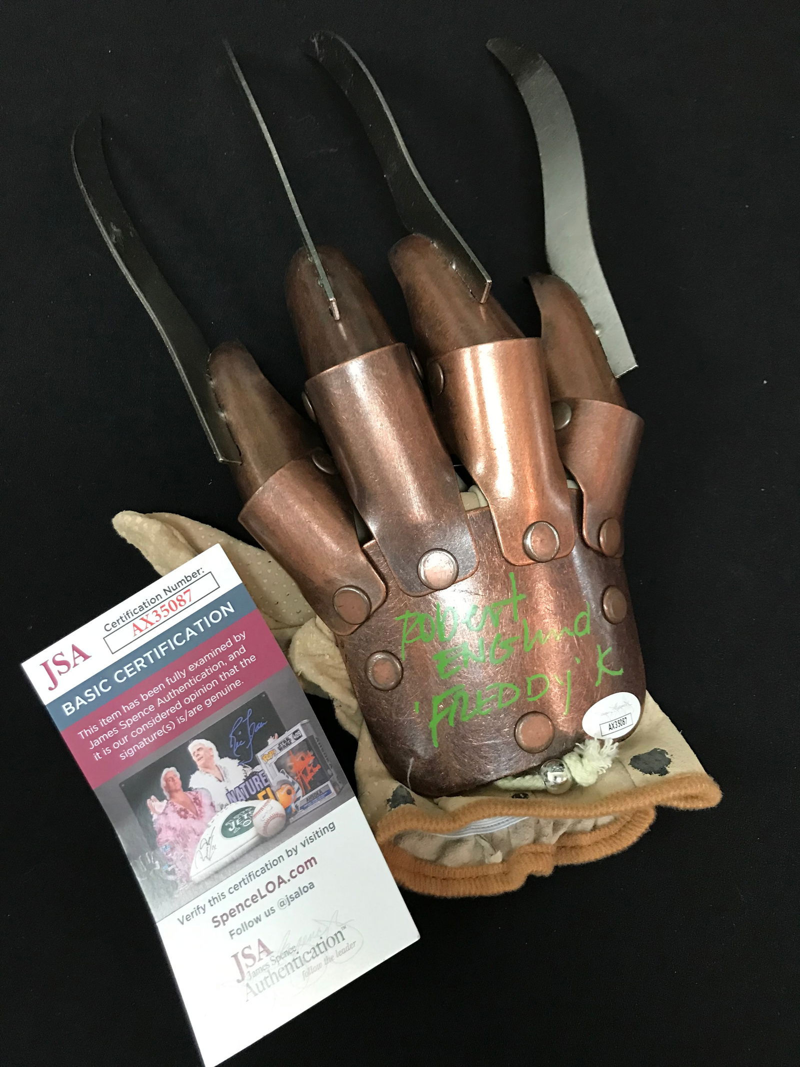 ROBERT ENGLUND "FREDDY KRUEGER" SIGNED BLADED GLOVE (JSA COA) (1 of 3)