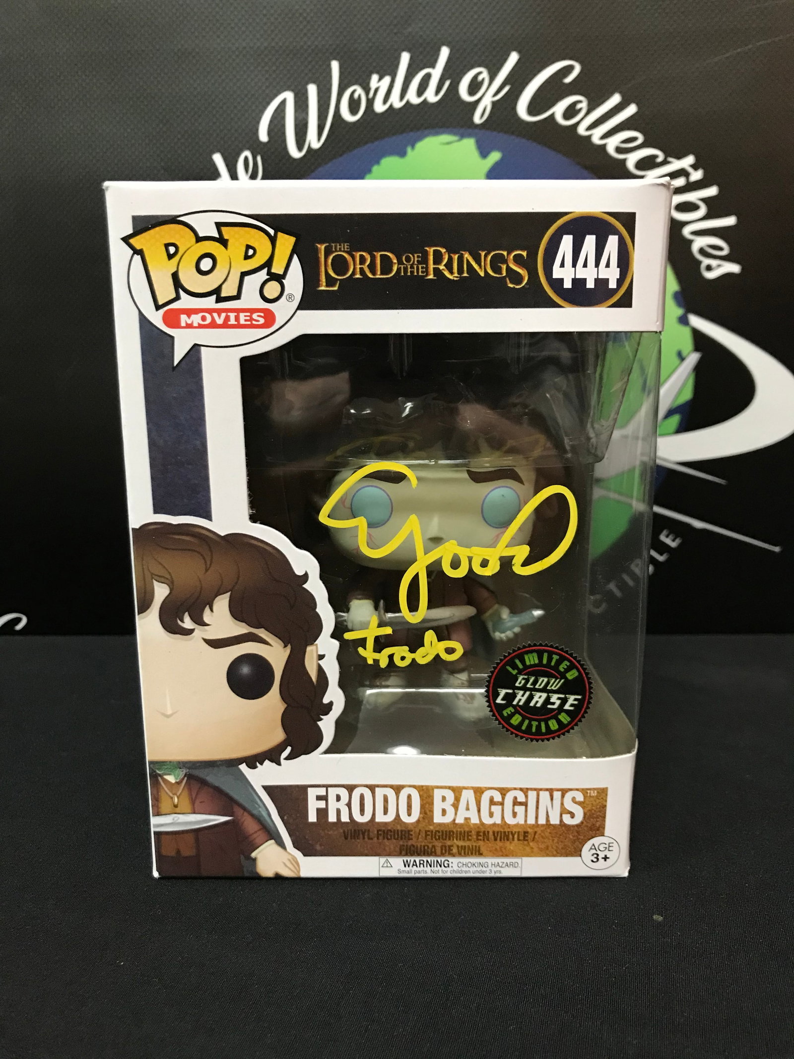 ELIJAH WOOD SIGNED AND INSCRIBED GLOW CHASE FUNKO POP (WWOC COA): Prices are in Canadian dollars