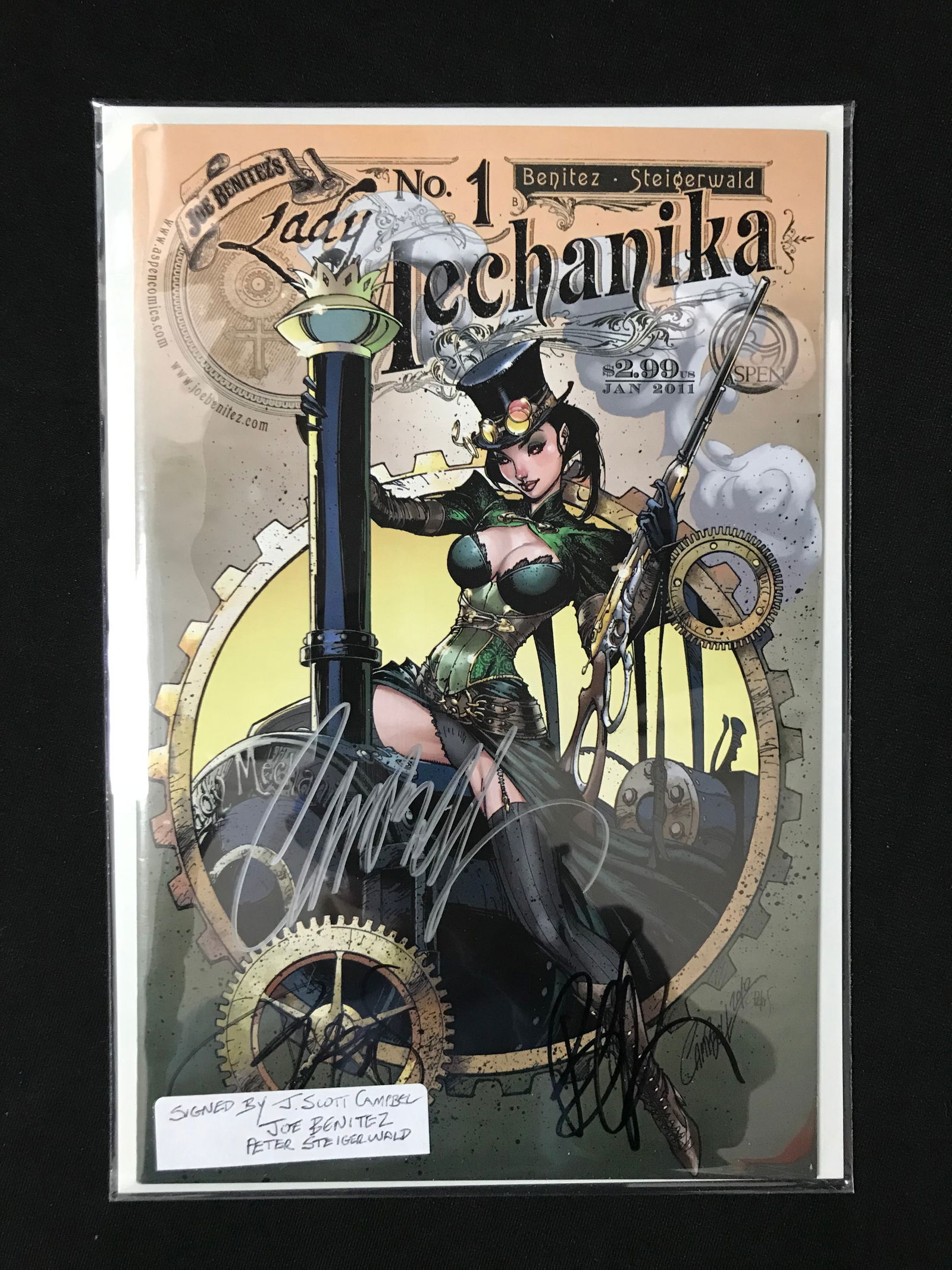 ASPEN COMICS NO.1 LADY MECHINIKA SIGNED J.CAMPBELL.JOE BENITEZ,PETER STEIGERWALD (1 of 1)