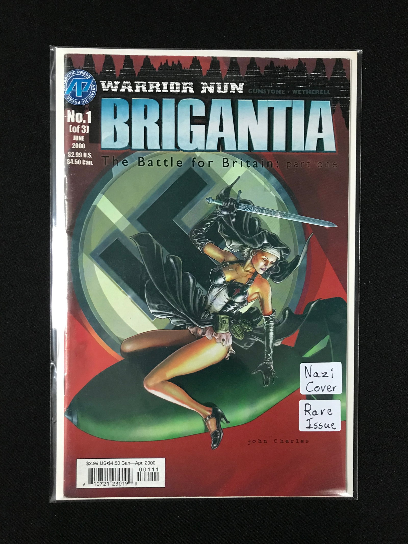 ANTARCTIC PRESS NO.1 WARRIOR NUN BRIGANTIA (NAZI COVER): Prices are in Canadian dollars