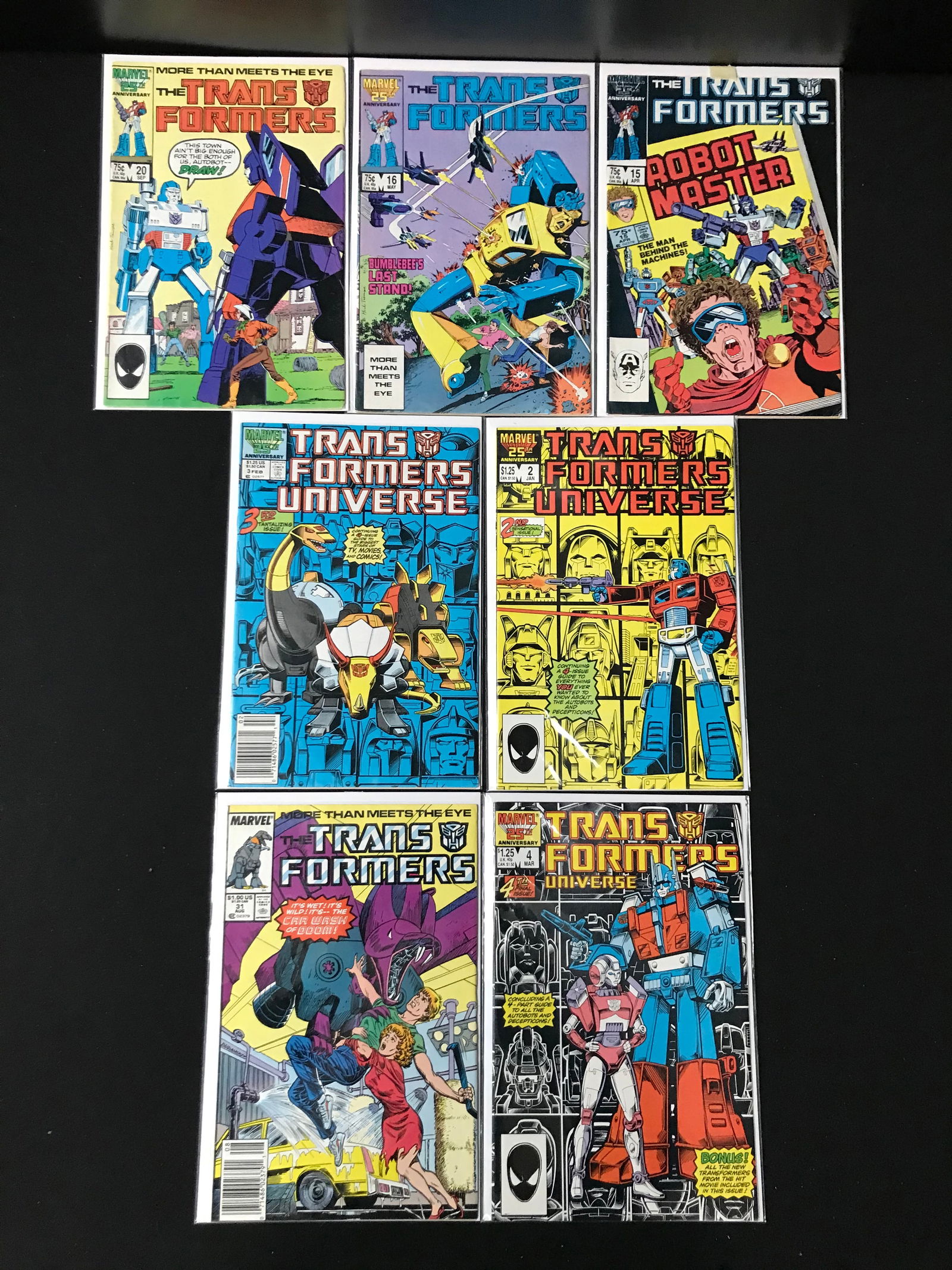 LOT OF 7 TRANSFORMERS COMCIS (MARVEL COMICS) (1 of 1)