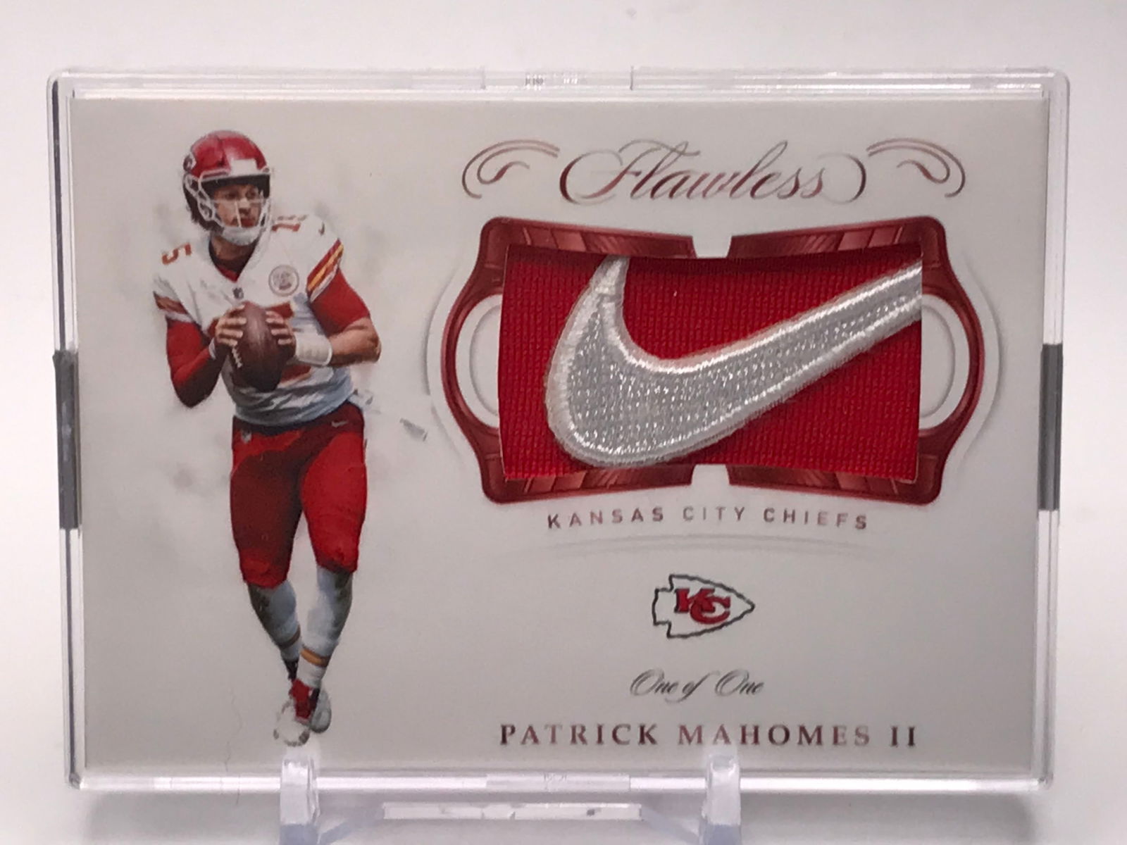 PATRICK MAHOMES II PANINI FLAWLESS FABRIC CARD ONE OF ONE CUSTOM TRADING CARD: Prices are in Canadian dollars
