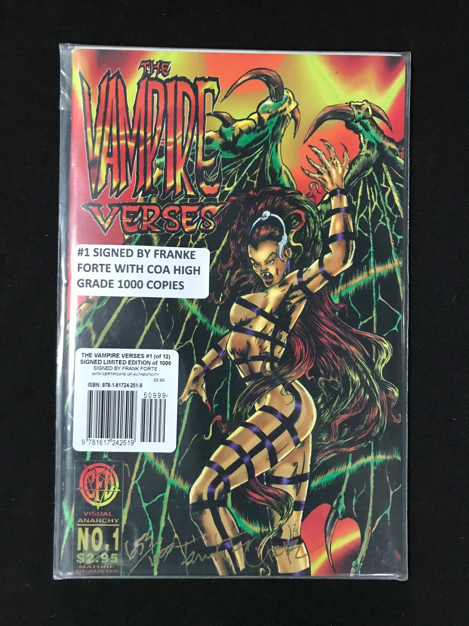 VISUAL ANARCHY COMICS NO.1 THE VAMPIRE VERSES (SIGNED BY FRANKIE FORTE WITH COA) (1 of 1)