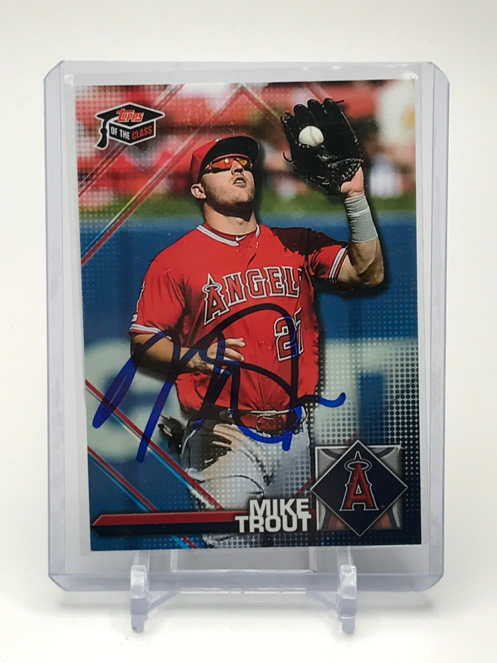 MIKE TROUT LA ANGELS TOPPS BASEBALL CARD (COA PROS COA) (1 of 2)