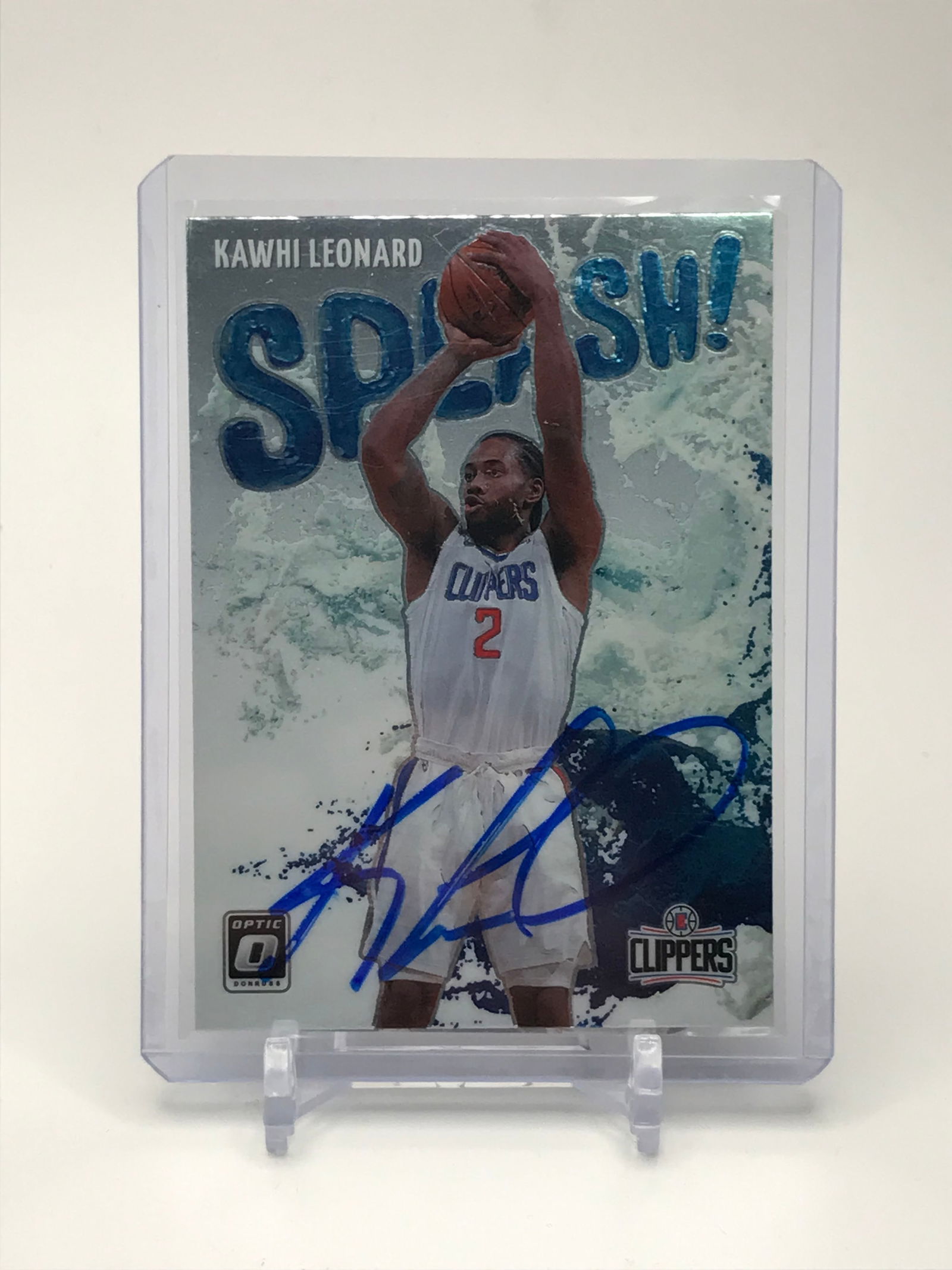 KAWHI LEONARD SIGNED DONRUSS OPTIC CARD (RED CARPET COA) (1 of 2)
