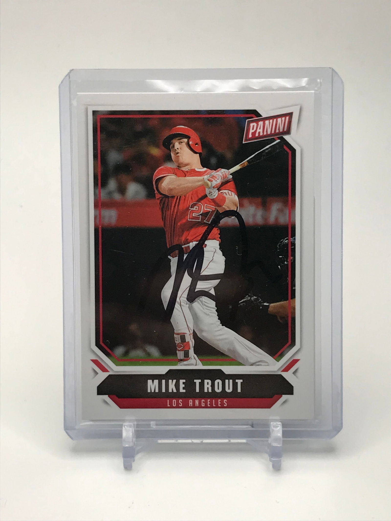 MIKE TROUT SIGNED PANINI CARD (COA PROS COA) (1 of 2)