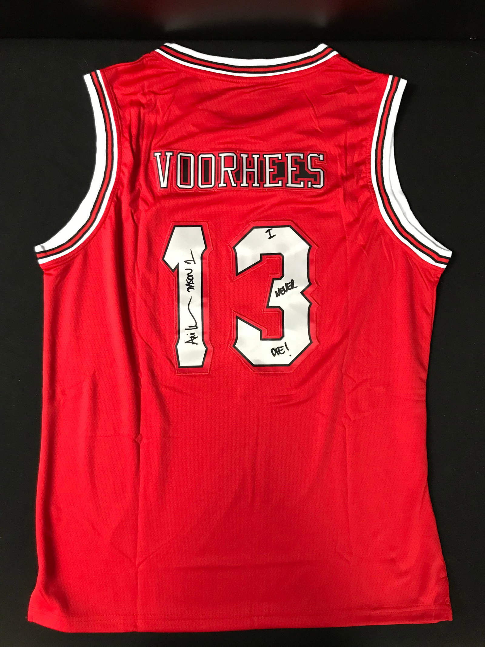 ARI LEHMAN SINGNED JASON VOORHEES BASKETBALL JERSEY: Prices are in Canadian dollars