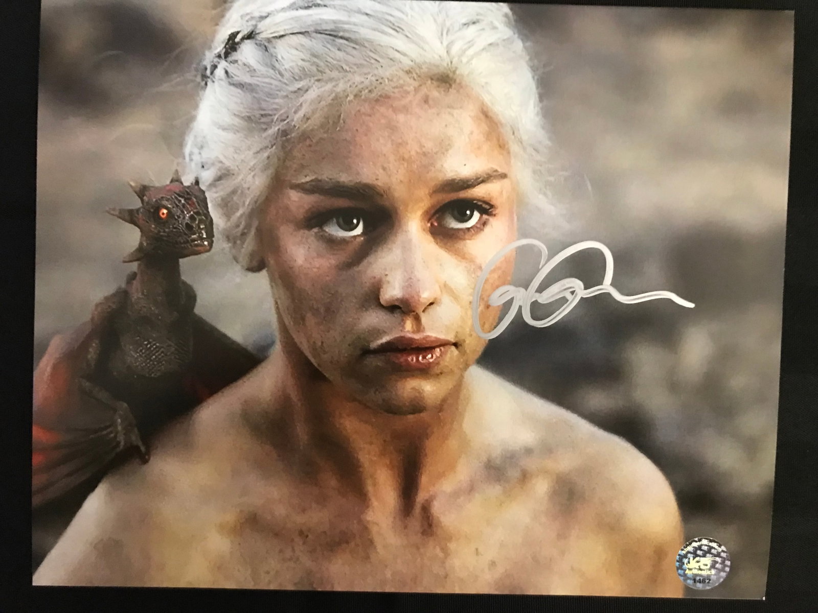 EMELIA CLARKE SIGNED GAME OF THRONES 8 X 10 (KB COA): Prices are in Canadian dollars