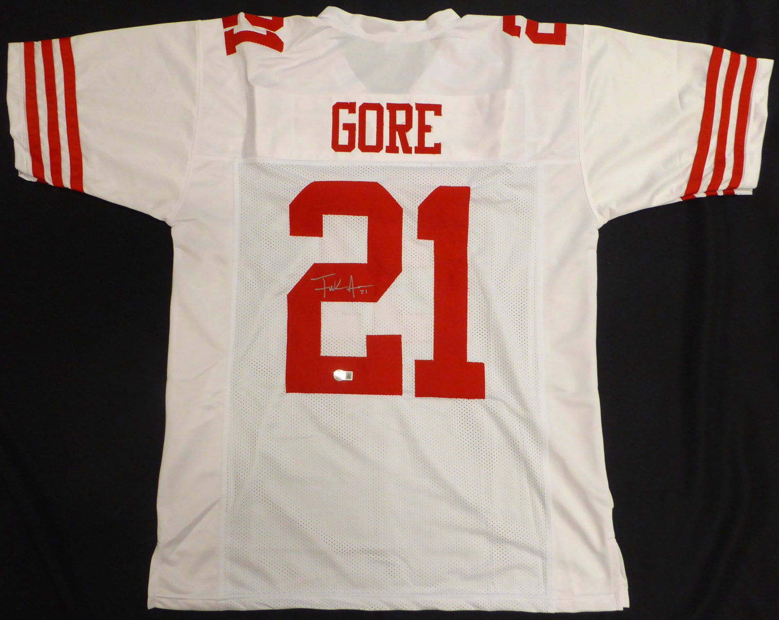 FRANK GORE SIGNED SIGNED JERSEY (BECKETT COA): Prices are in Canadian dollars