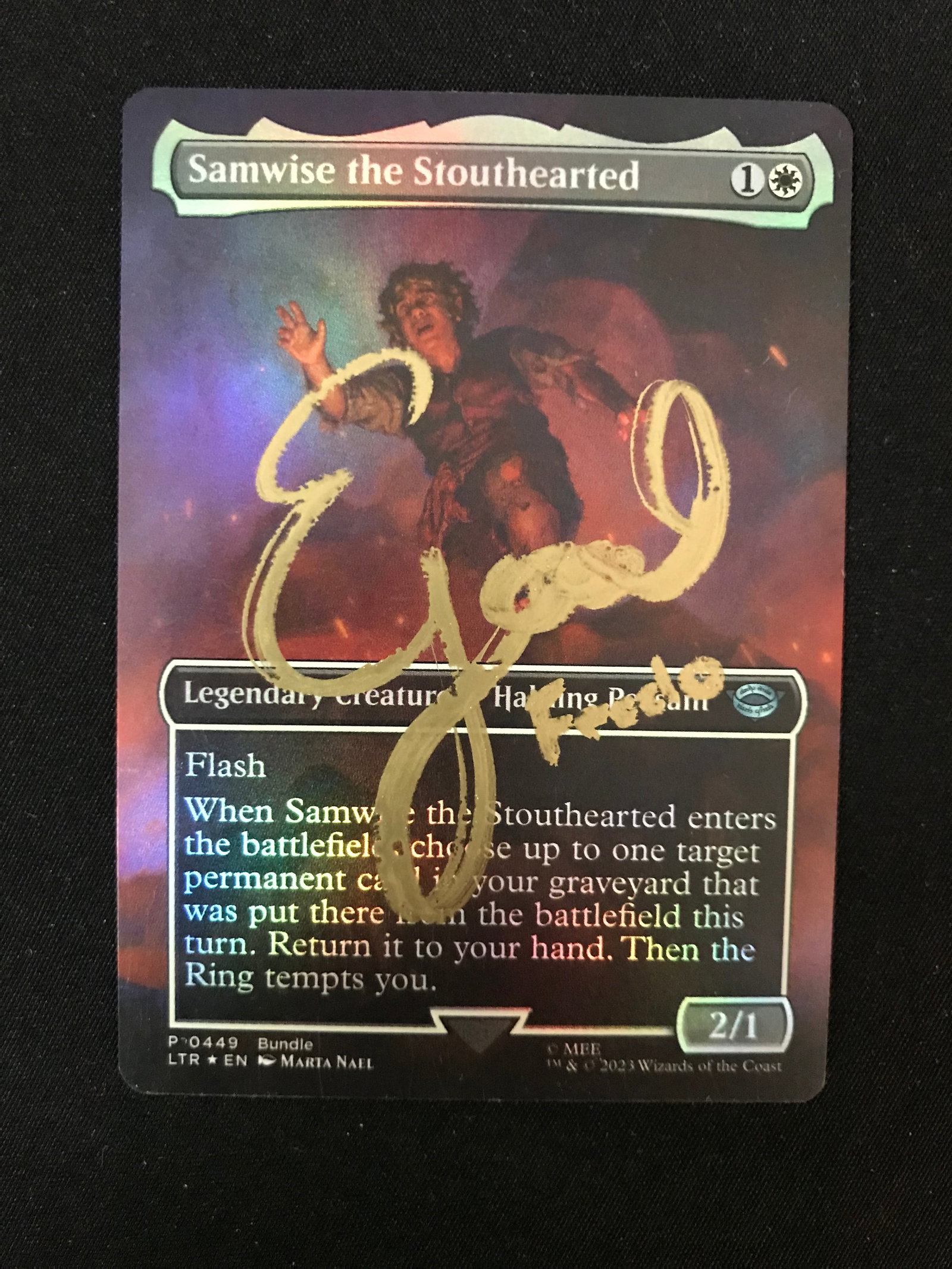 ELIJAH WOOD SIGNED `FRODO`MAGIC THE GATHERING CARD WWOC COA: Prices are in Canadian dollars