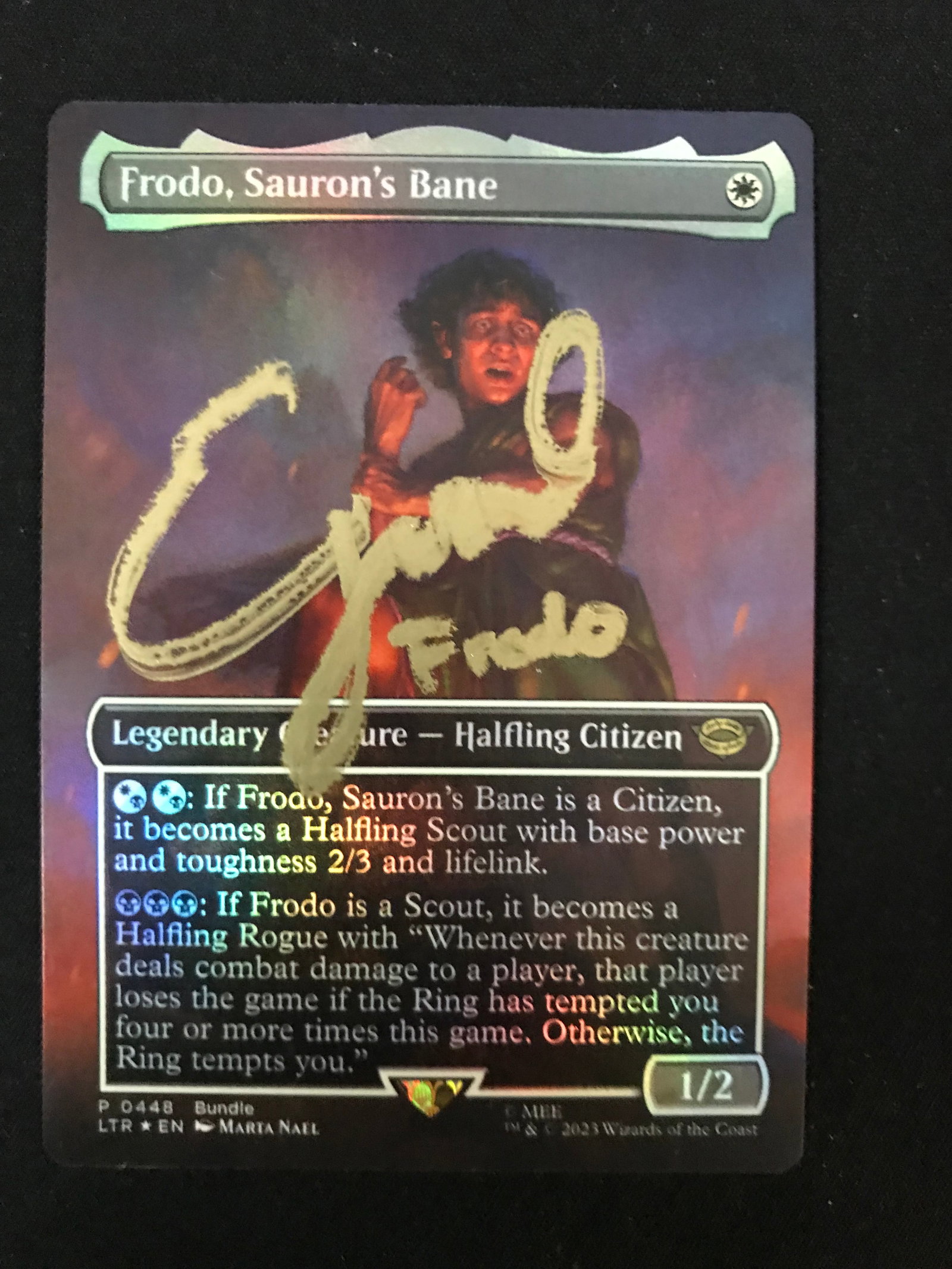 ELIJAH WOOD SIGNED `FRODO`MAGIC THE GATHERING CARD WWOC COA: Prices are in Canadian dollars