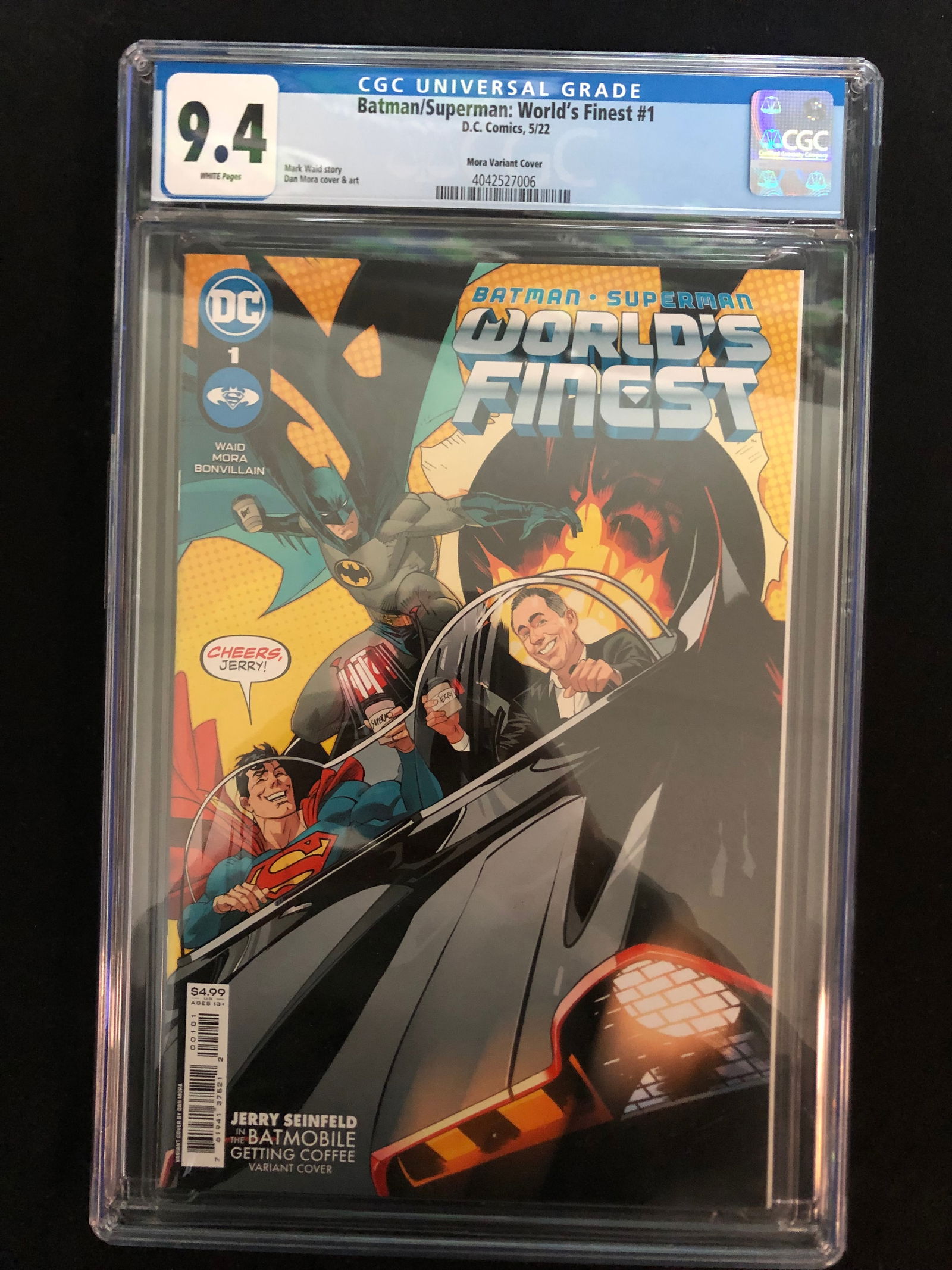 DC COMICS NO.1 WORLDS FINEST WITH SUPERMAN,BATMAN AND JERRY SEINFELD CGC GRADED 9.4 (1 of 1)