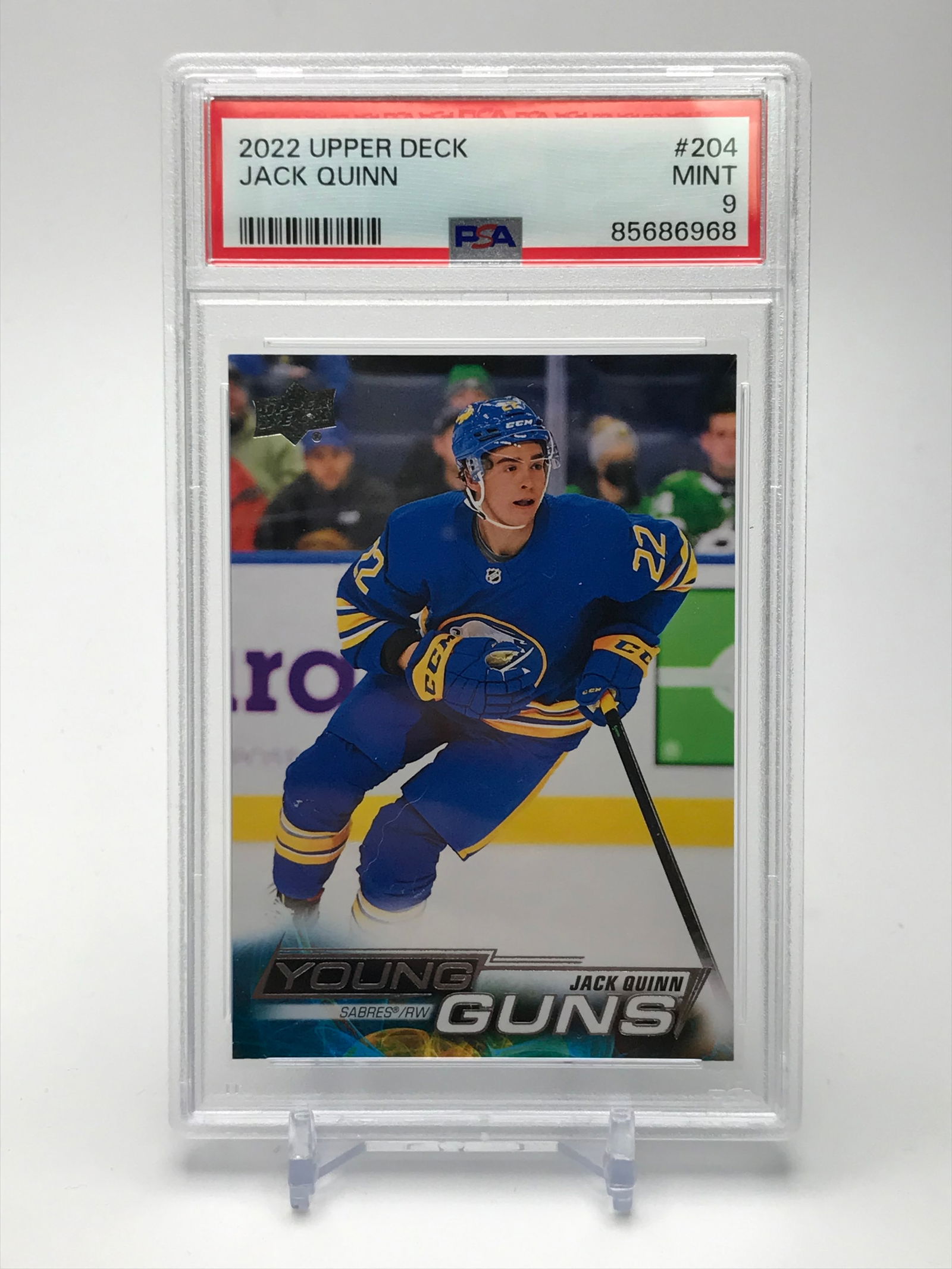 2022 JACK QUINN UPPER DECK YOUNG GUNS CARD (PSA GRADED 9) (1 of 1)