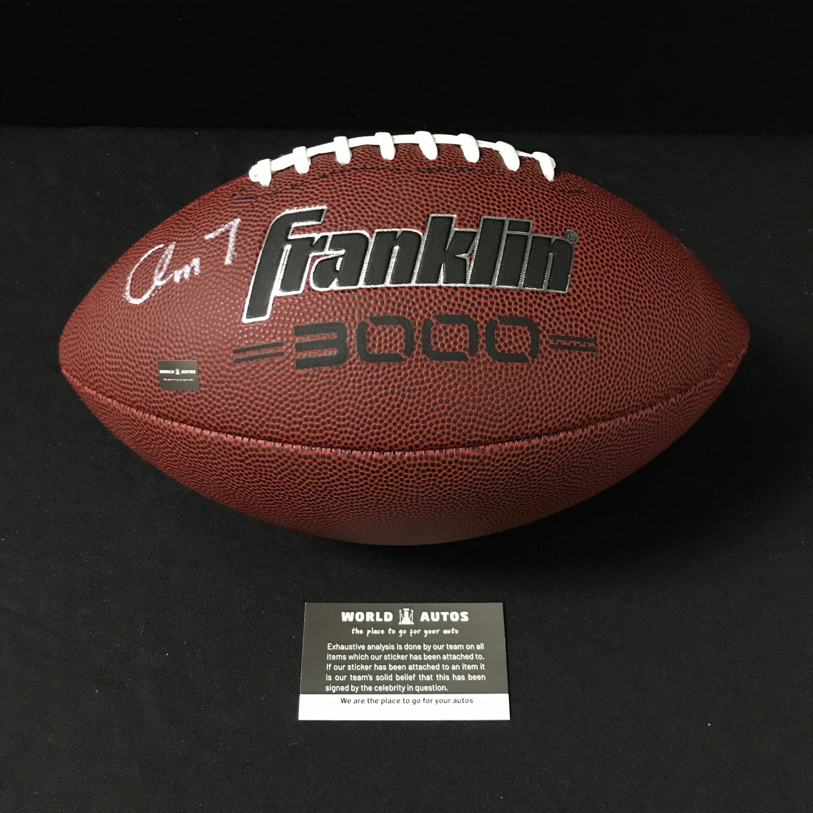 CHRISTIAN MCAFFREY SIGNED FOOTBALL ( WORLD AUTOS COA): Prices are in Canadian dollars