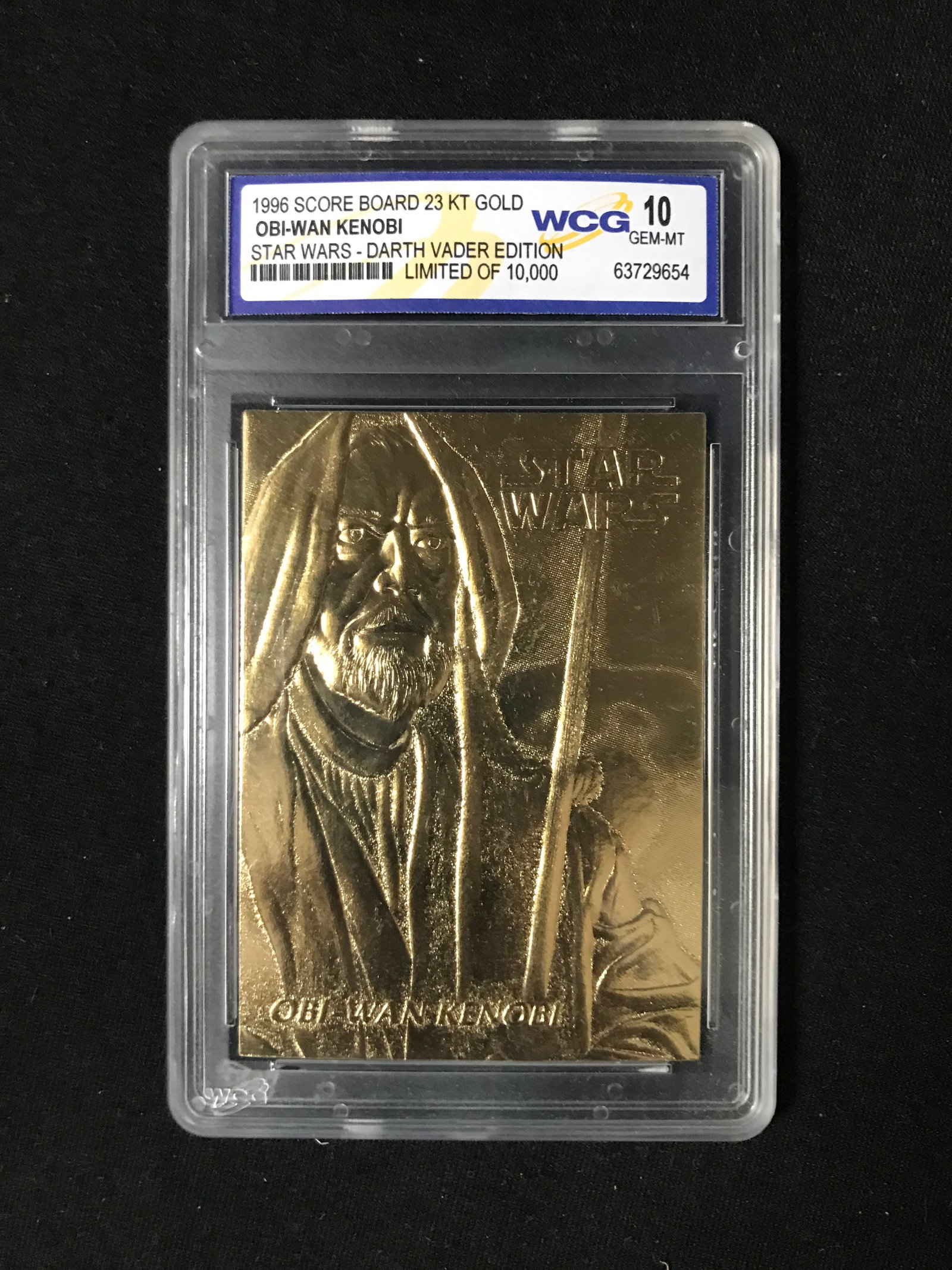 1996 SCORE BOARD 23 KT GOLD OBI-WAN KENOBI DARTH VADER EDITION LIMITED 10000 WCG GRADED 10: Prices are in Canadian dollars