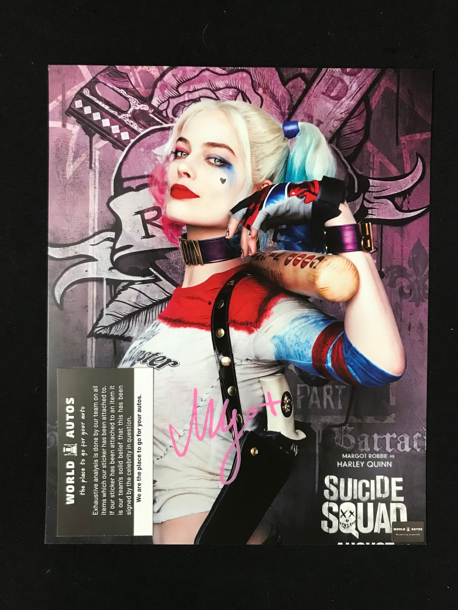 MARGOT ROBBIE SIGNED 'SUICIDE SQUAD' 8X10 PHOTO WORLD AUTOS COA (1 of 1)