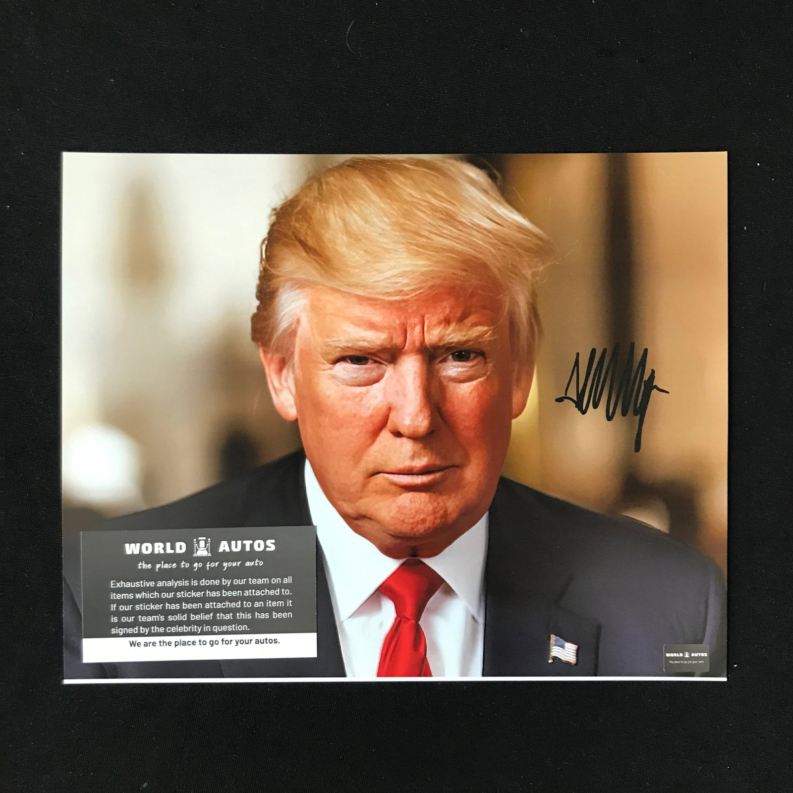 DONALD TRUMP SIGNED 8X10 PHOTO WORLD AUTOS COA: Prices are in Canadian dollars