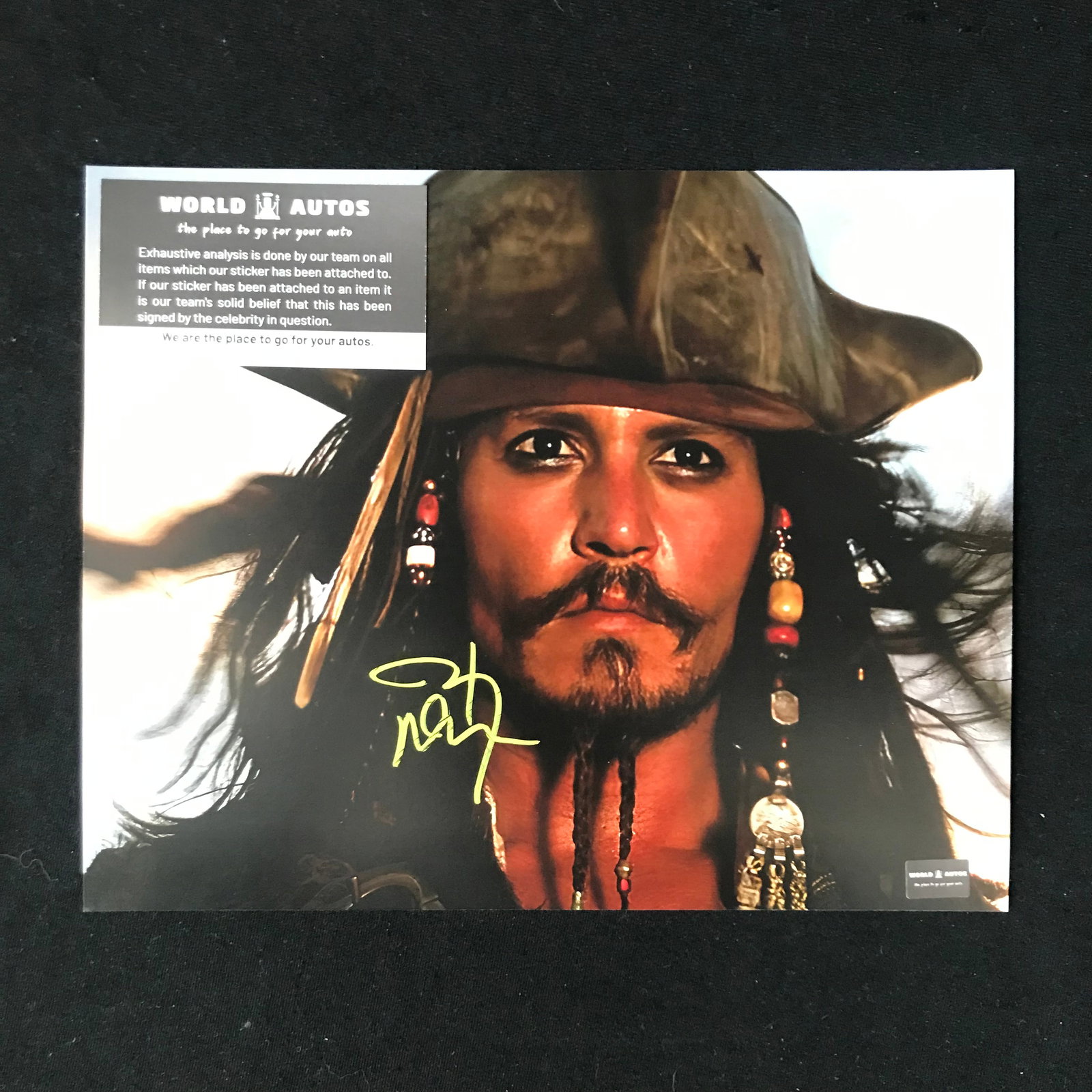 JOHNNY DEPP SIGNED 8X10 PHOTO WORLD AUTOS COA: Prices are in Canadian dollars