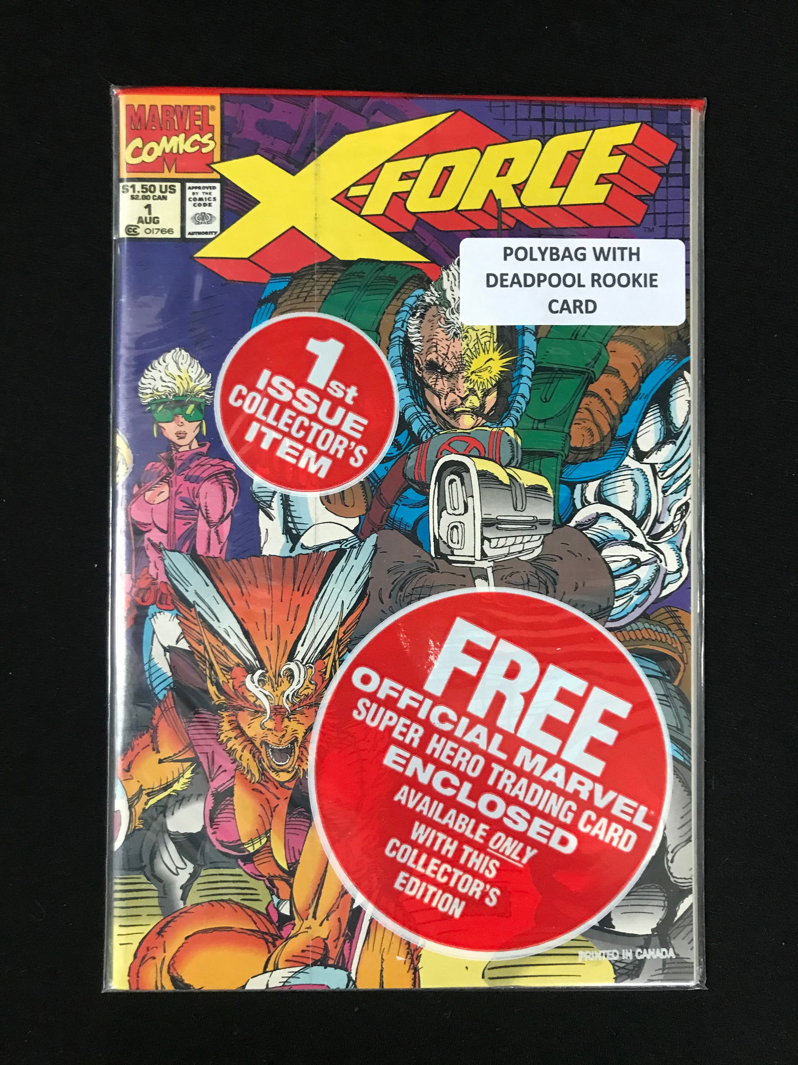 MARVEL COMICS NO.1 X-FORCE (POLYBAG WITH DEADPOOL ROOKIE CARD) (1 of 1)