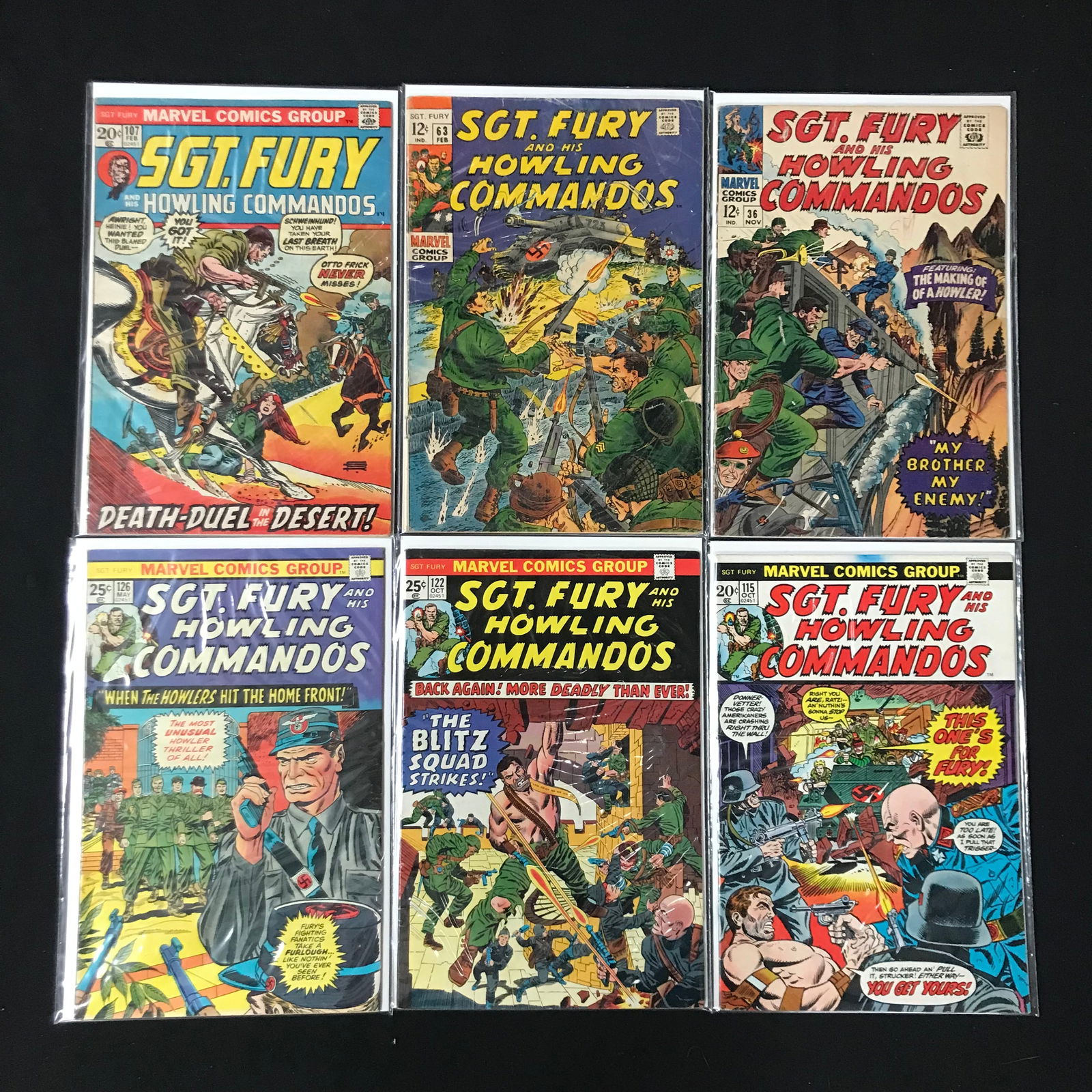 LOT OF 6 SGT FURY COMICS (MARVEL COMICS) (1 of 1)