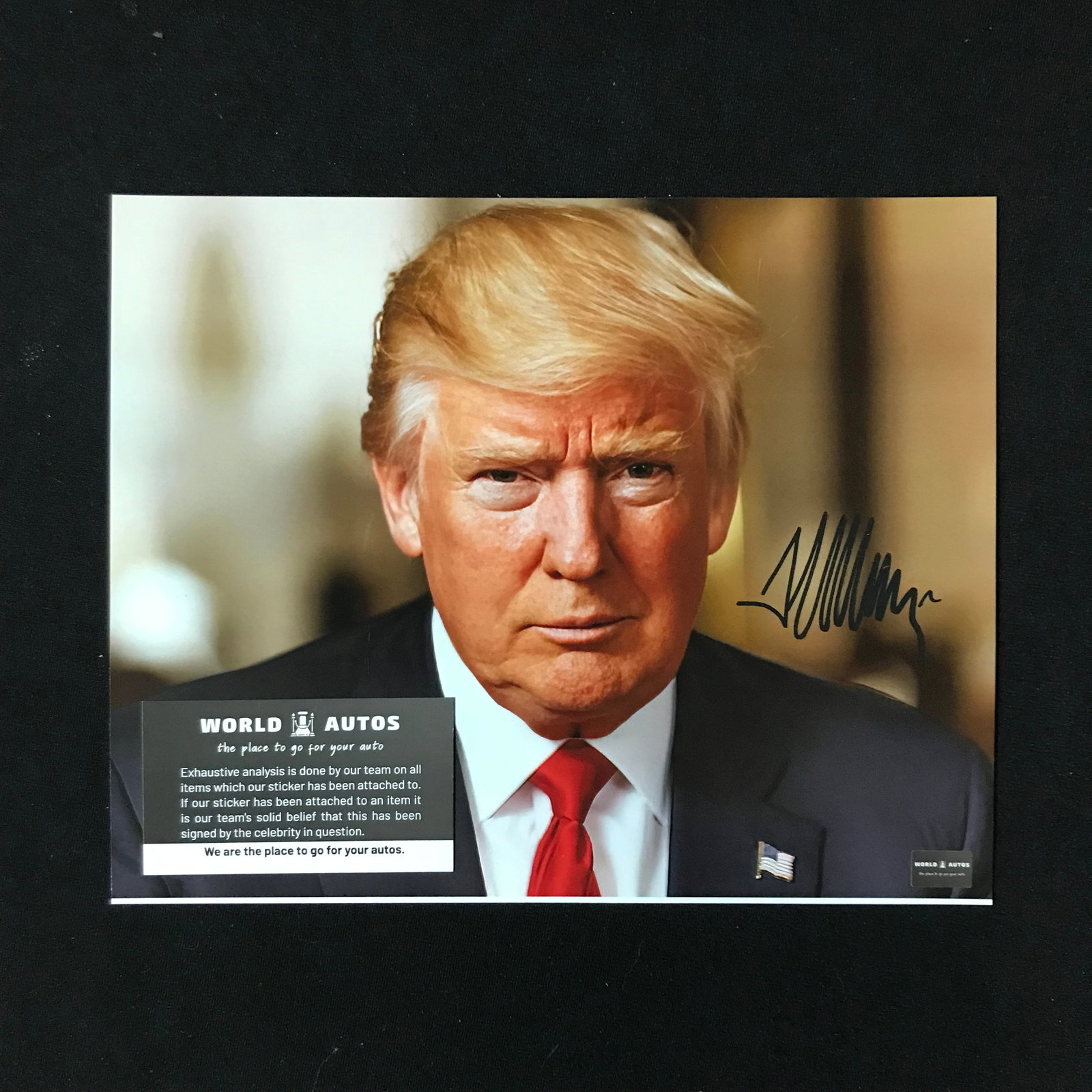 DONALD TRUMP SIGNED 8X10 (WORLD AUTOS COA): Prices are in Canadian dollars