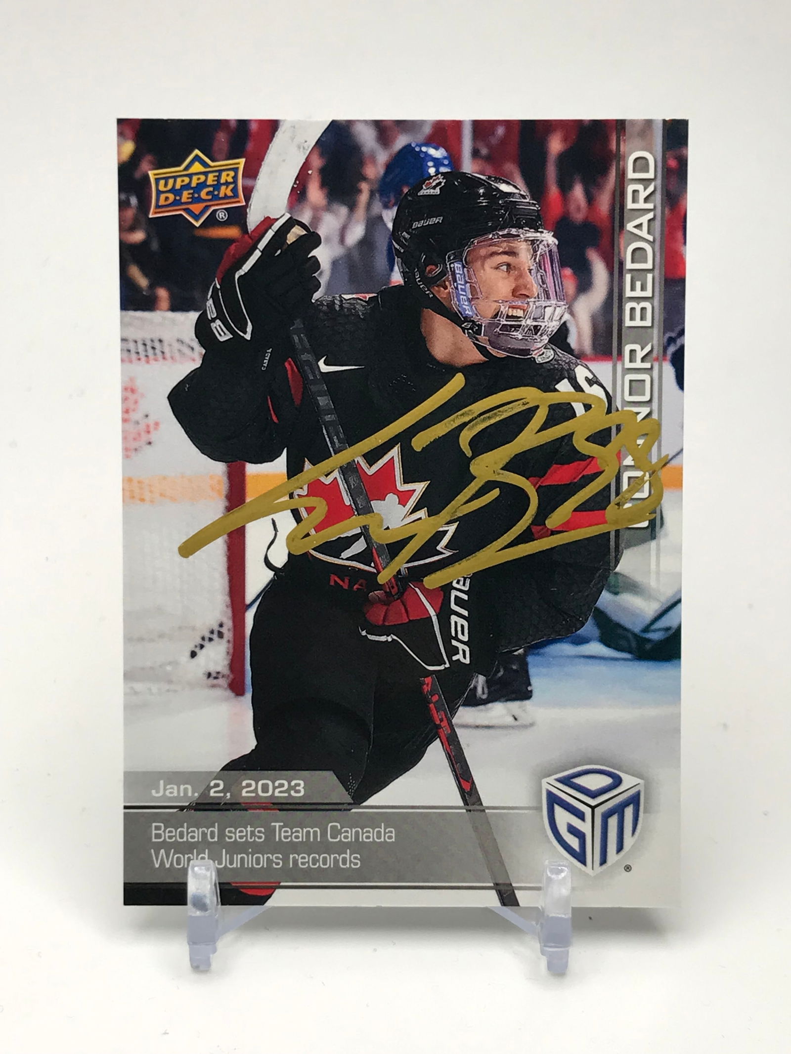 CONNOR BEDARD SIGNED UPPER DECK CARD (1 of 2)