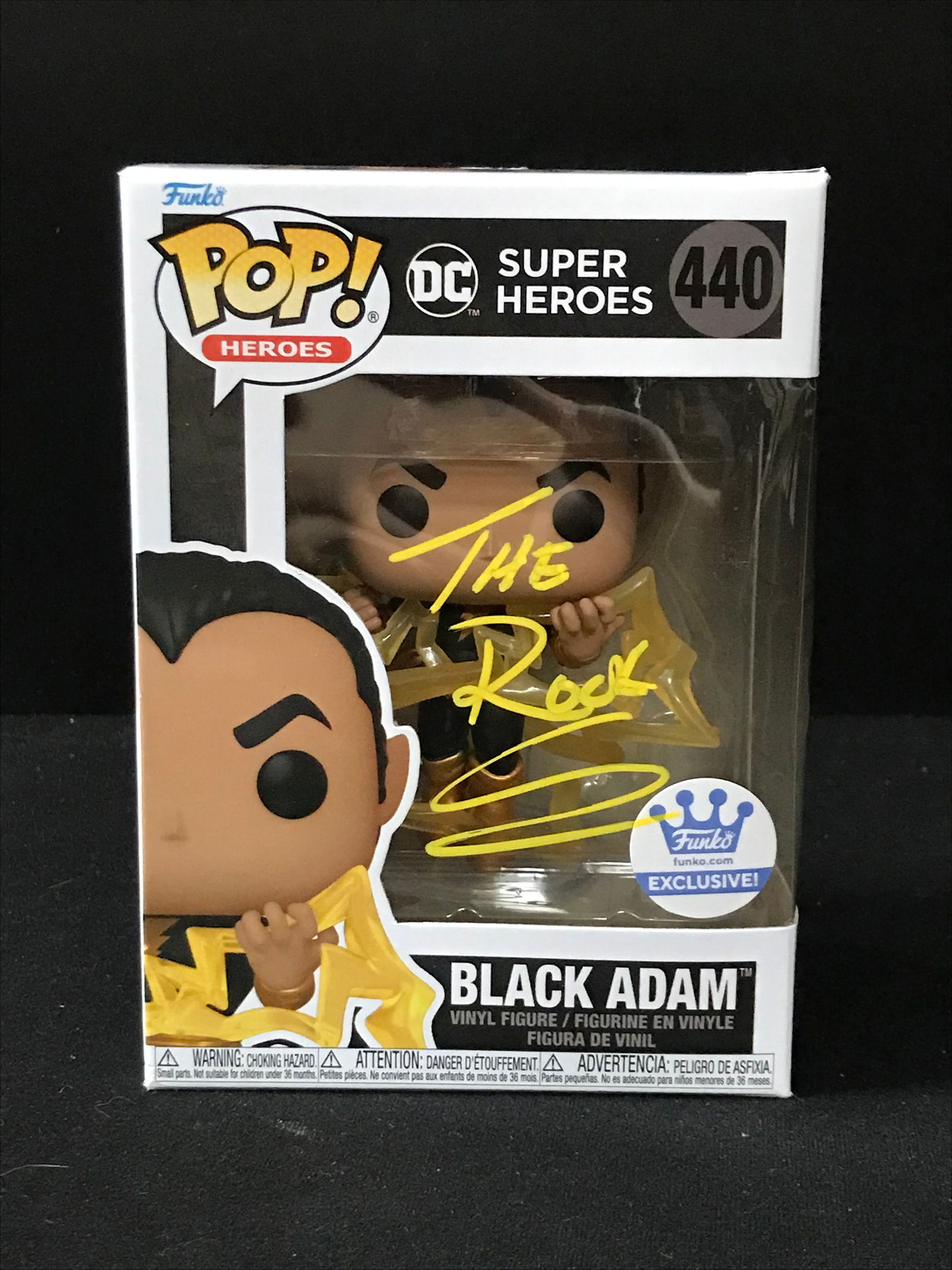DWAYNE 'THE ROCK' JOHNSON SIGNED BLACK ADAM FUNKO (KB COA) (1 of 2)