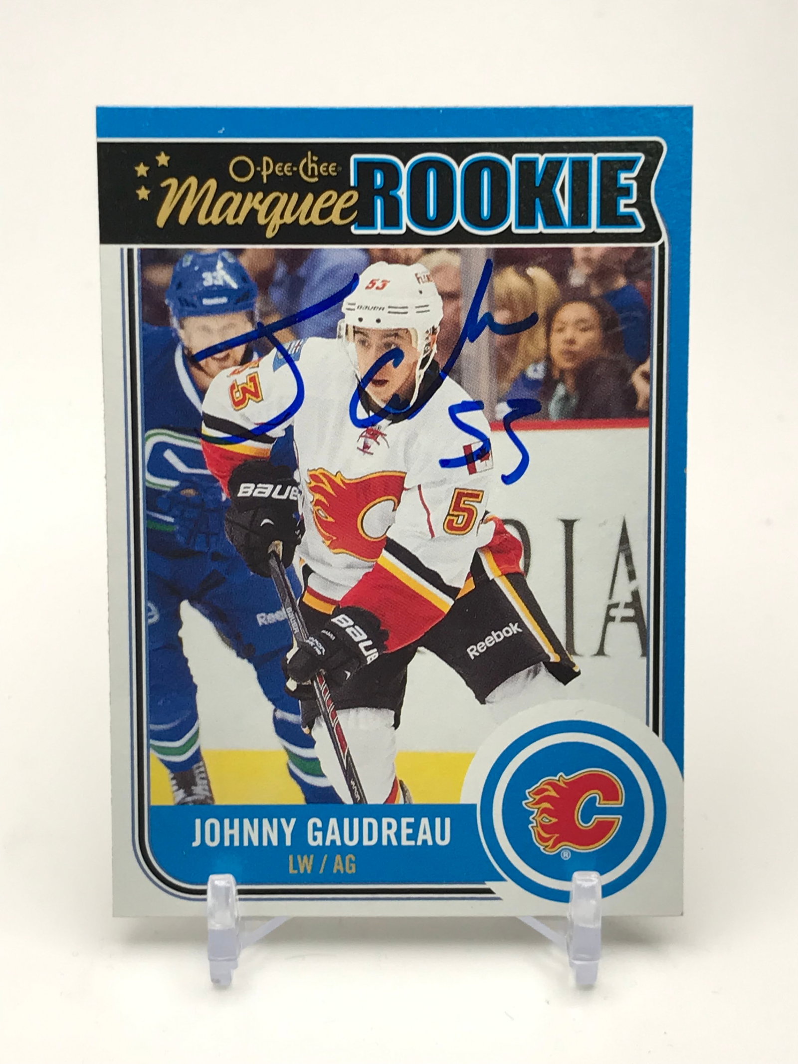 2014-15 OPC SIGNED JOHNNY GAUDREAU CARD: Prices are in Canadian dollars