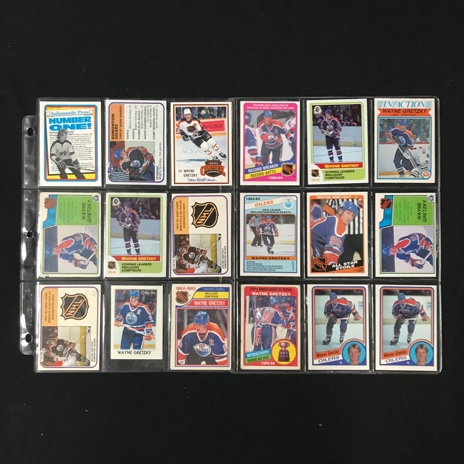 LOT OF VINTAGE WAYNE GRETZKY NHL CARDS: Prices are in Canadian dollars
