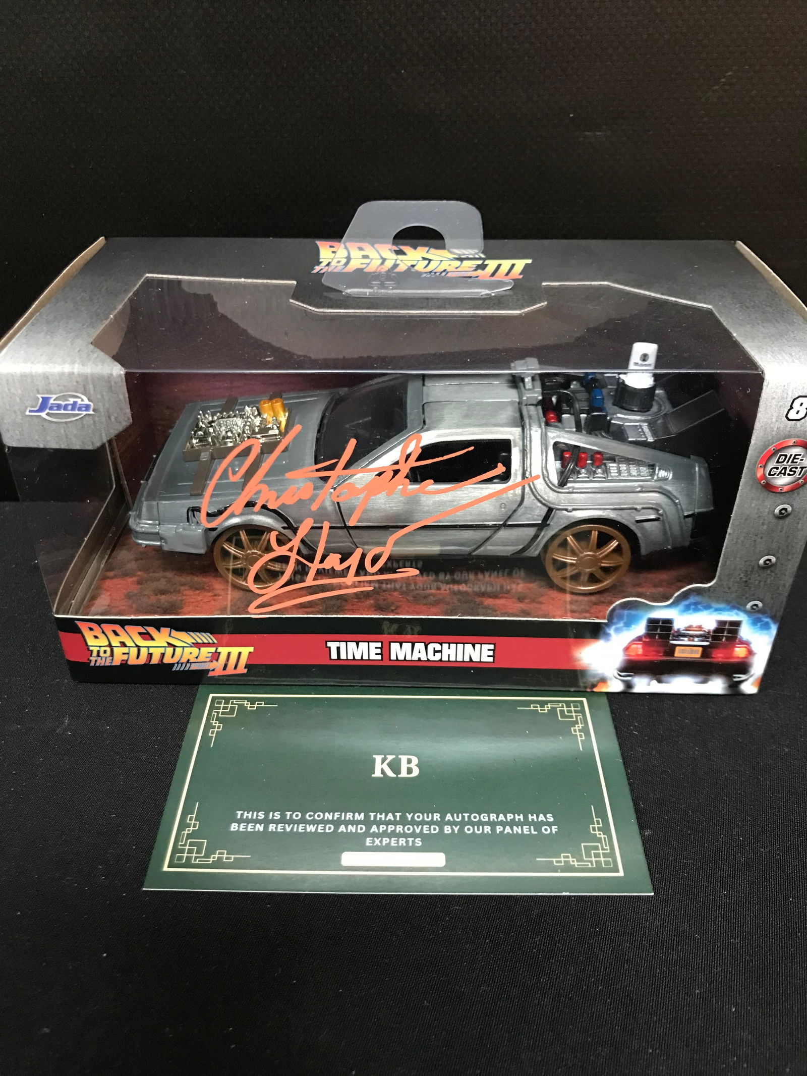 CHRISTOPHER LLOYD SIGNED DELORIAN TIME MACHINE KB COA (1 of 1)