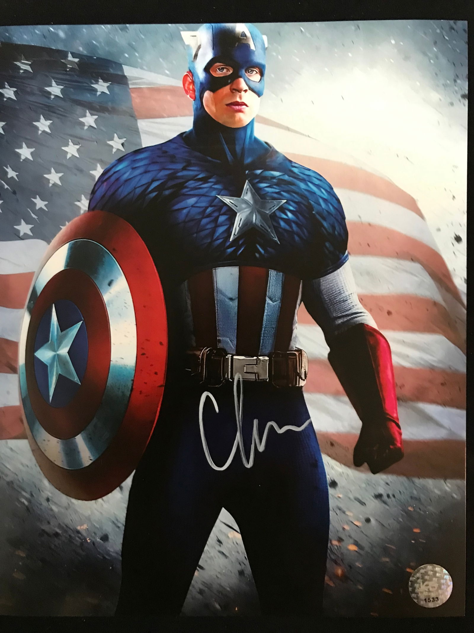 CHRIS EVANS SIGNED 'CAPTAIN AMERICA' 8X10 PHOTO KB COA (1 of 1)