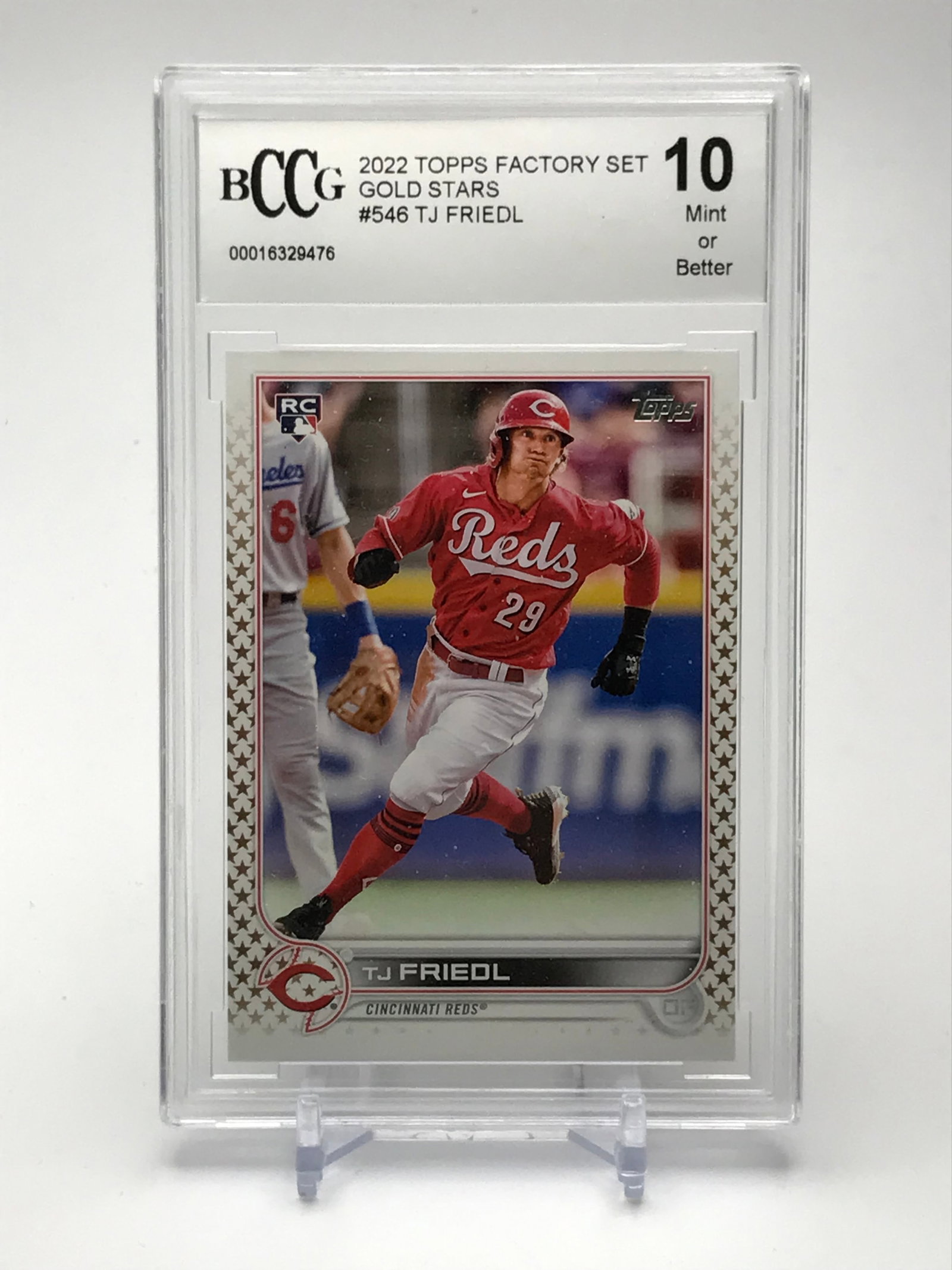 2022 GOLD STARS #546 TJ FRIEDL ROOKIE CARD  GRADED BCCG 10 MINT (1 of 2)
