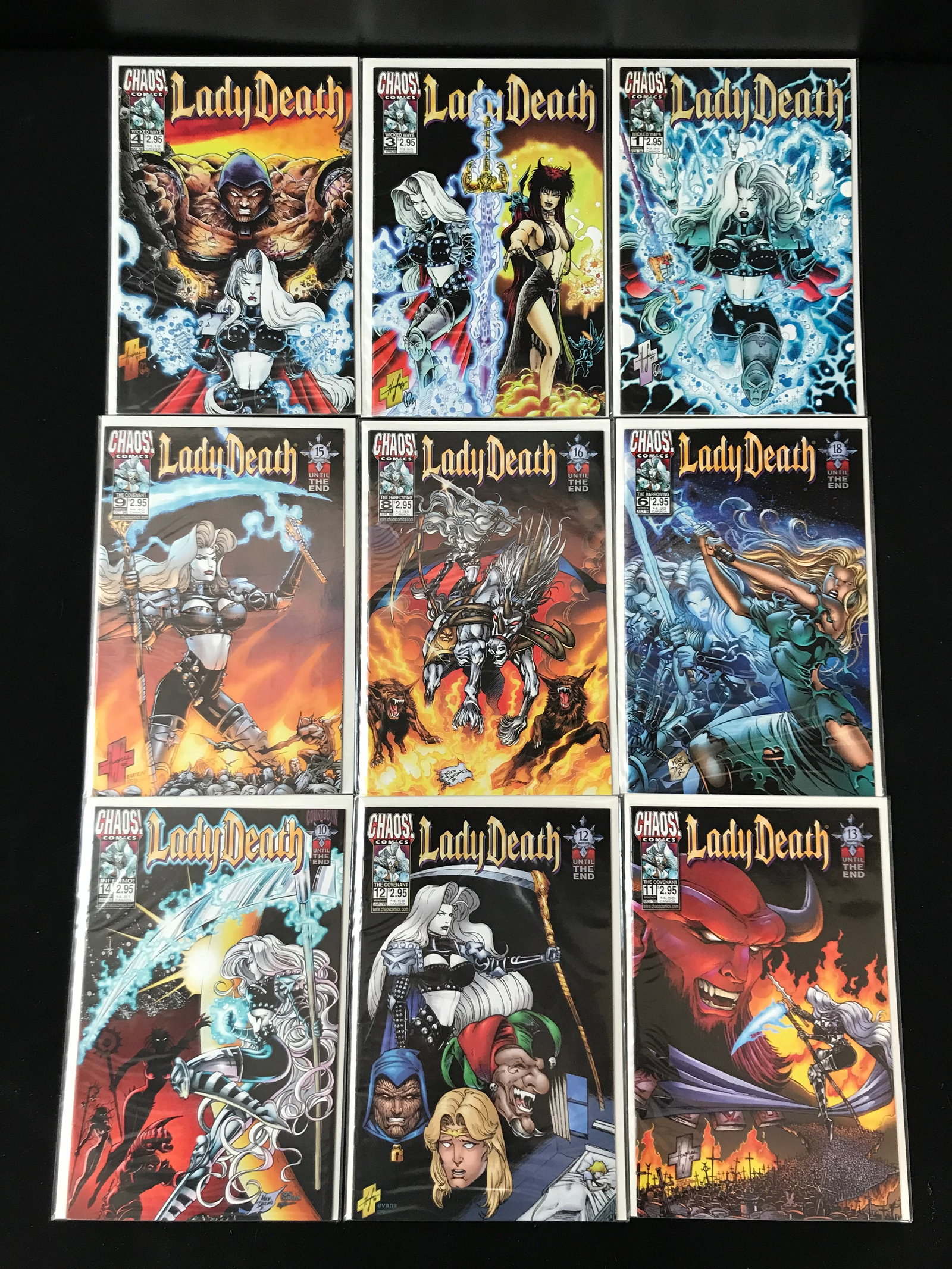 LOT OF 9 LADY DEATH COMICS (CHAOS COMICS) (1 of 1)