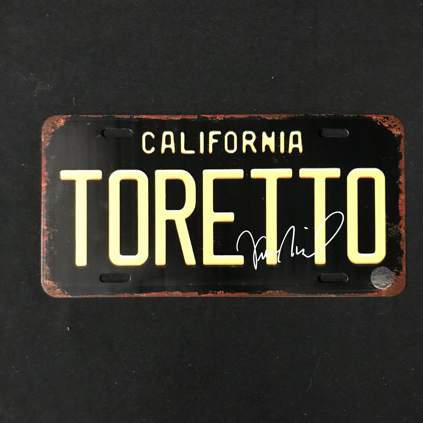 VIN DIESEL SIGNED FAST AND THE FURIOUS "TORETTO" CALIFORNAI LICENSE PLATE (KB AUTHENTICS COA) (1 of 1)