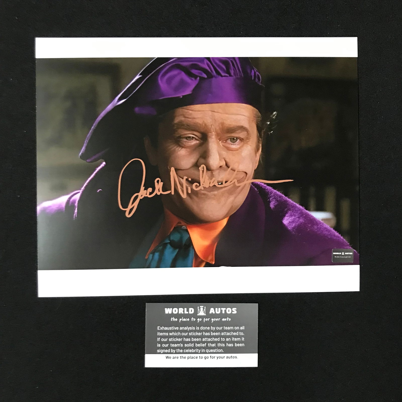 JACK NICHOLSON SIGNED "JOKER" 8X10 PHOTO (WORLD AUTOS COA) (1 of 1)
