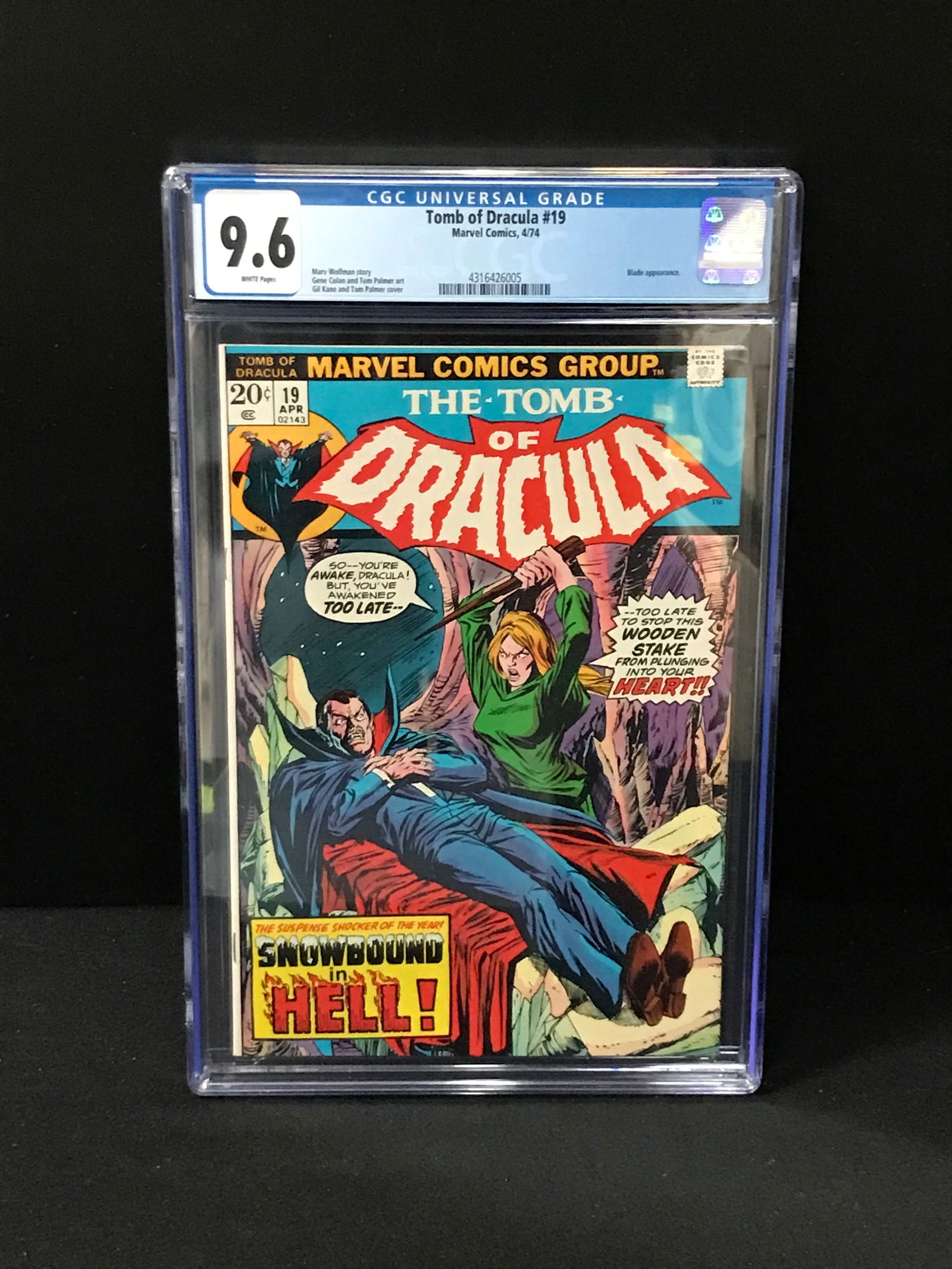 MARVEL COMICS NO.19 THE TOMB OF DRACULA CGC GRADED 9.6 (1 of 1)