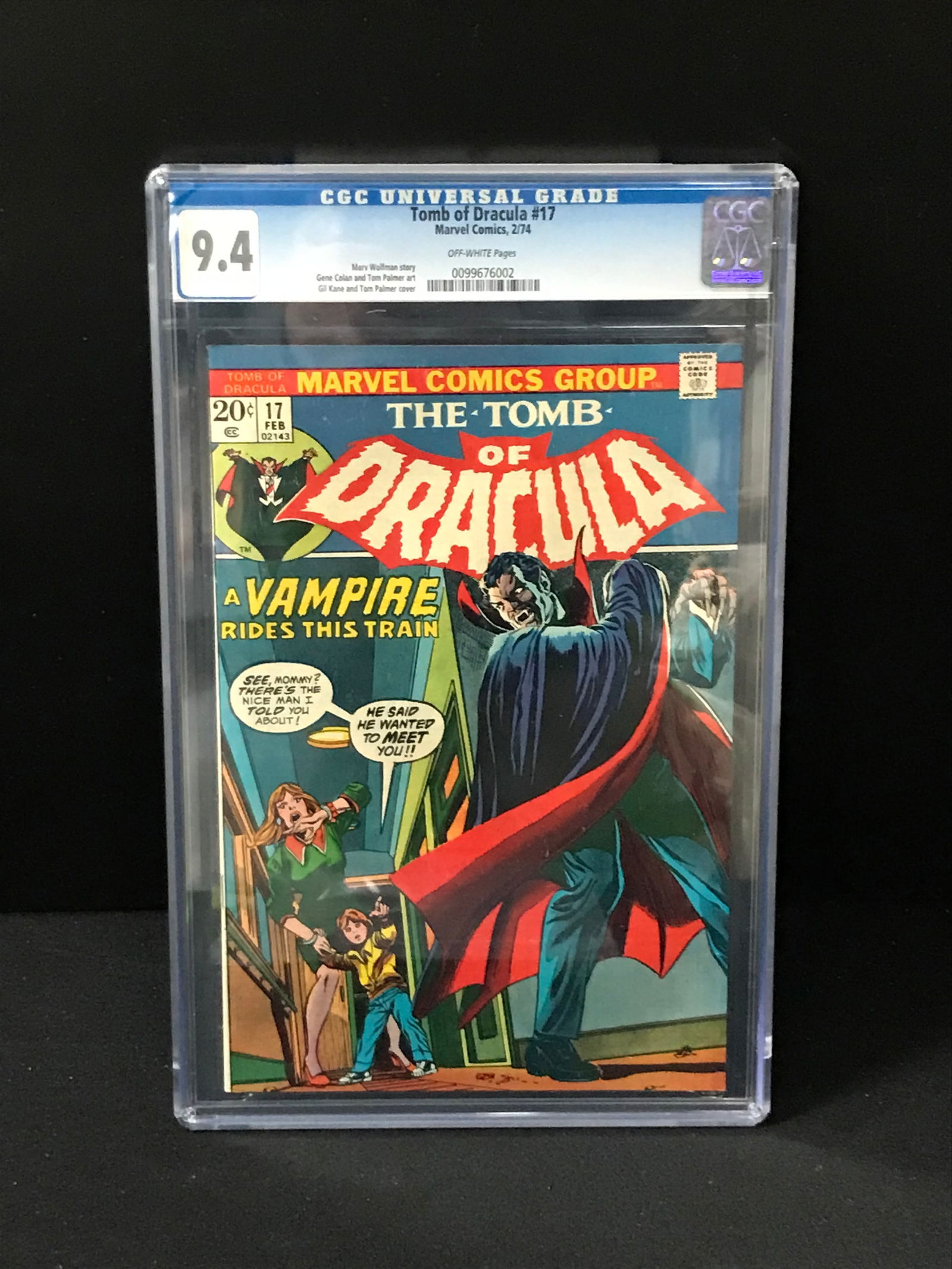 MARVEL COMICS NO.17 THE TOMB OF DRACULA CGC GRADED 9.4 (1 of 1)