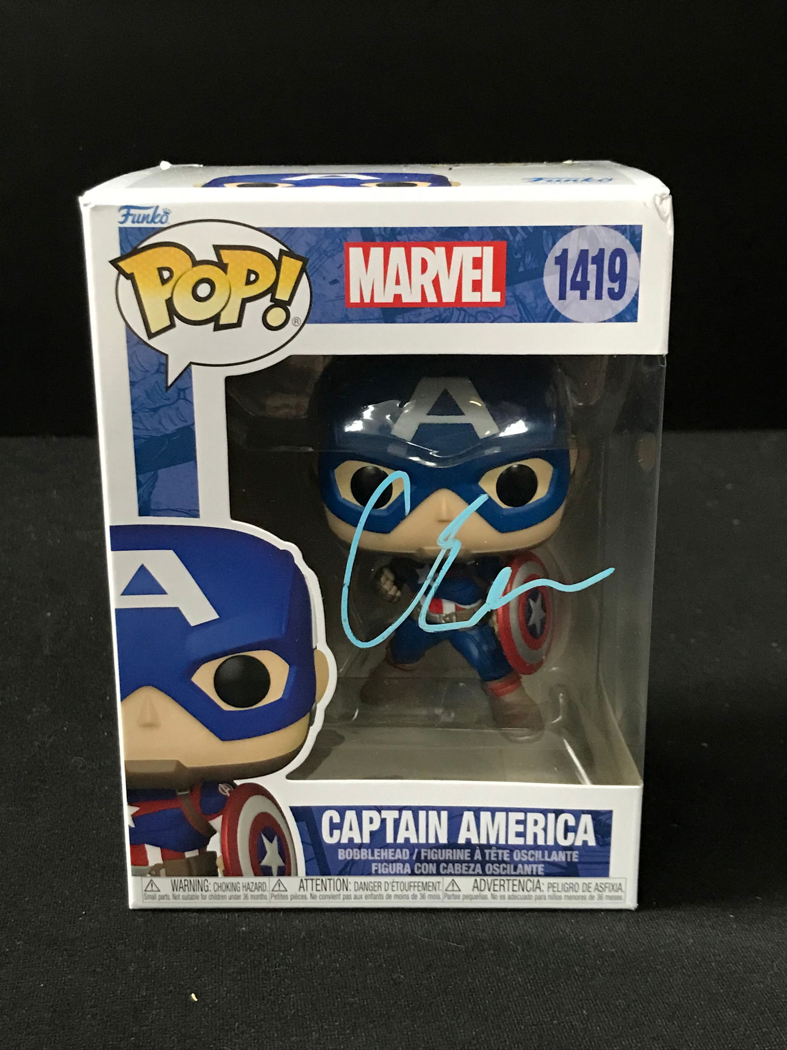 CHRIS EVANS SIGNED "CAPTAIN AMERICA" FUNKO POP! (KB AUTHENTIC COA) (1 of 2)