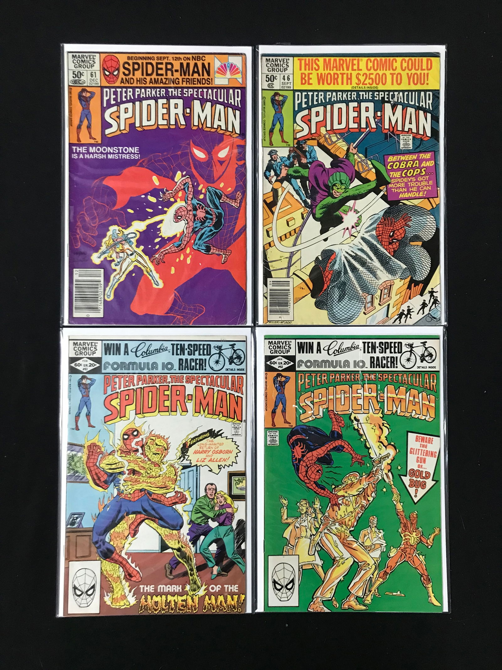LOT OF 4 PETER PARKER, THE SPECTACULAR SPIDERMAN COMICS (MARVEL COMICS) (1 of 1)